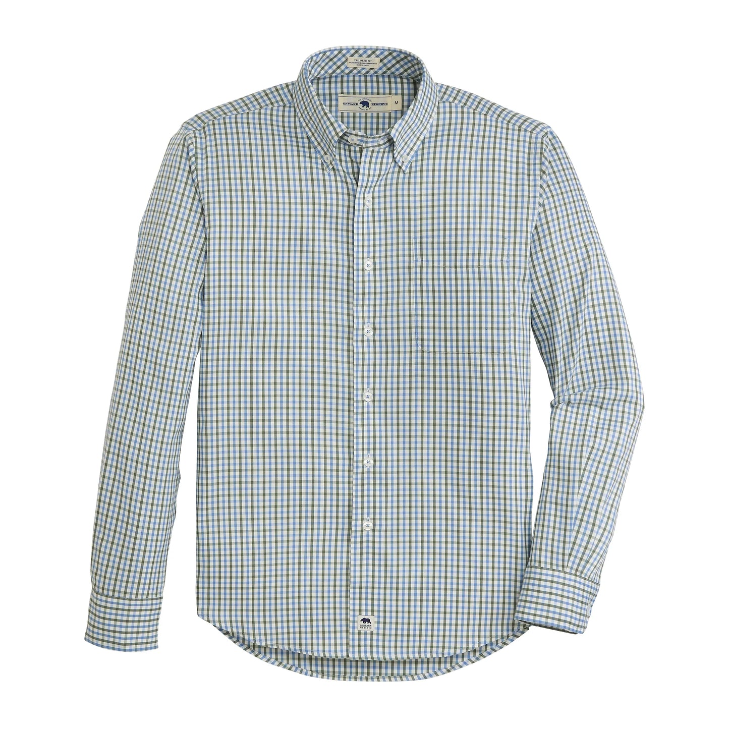 Onward Reserve Wentworth Tailored Fit Brushed Performance Twill Button Down - Skyride