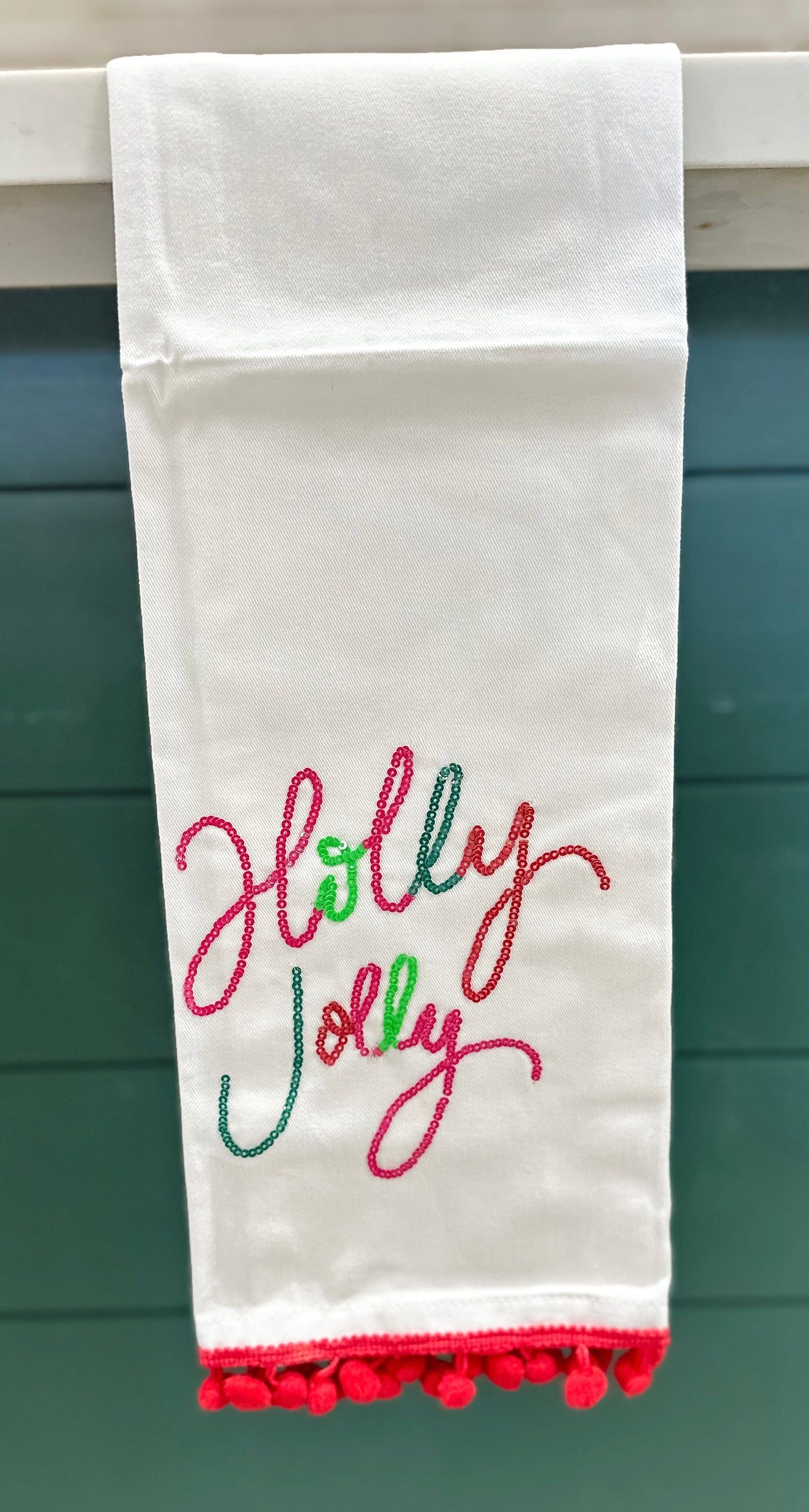 MS Holiday Tea Towel - Holly Jolly