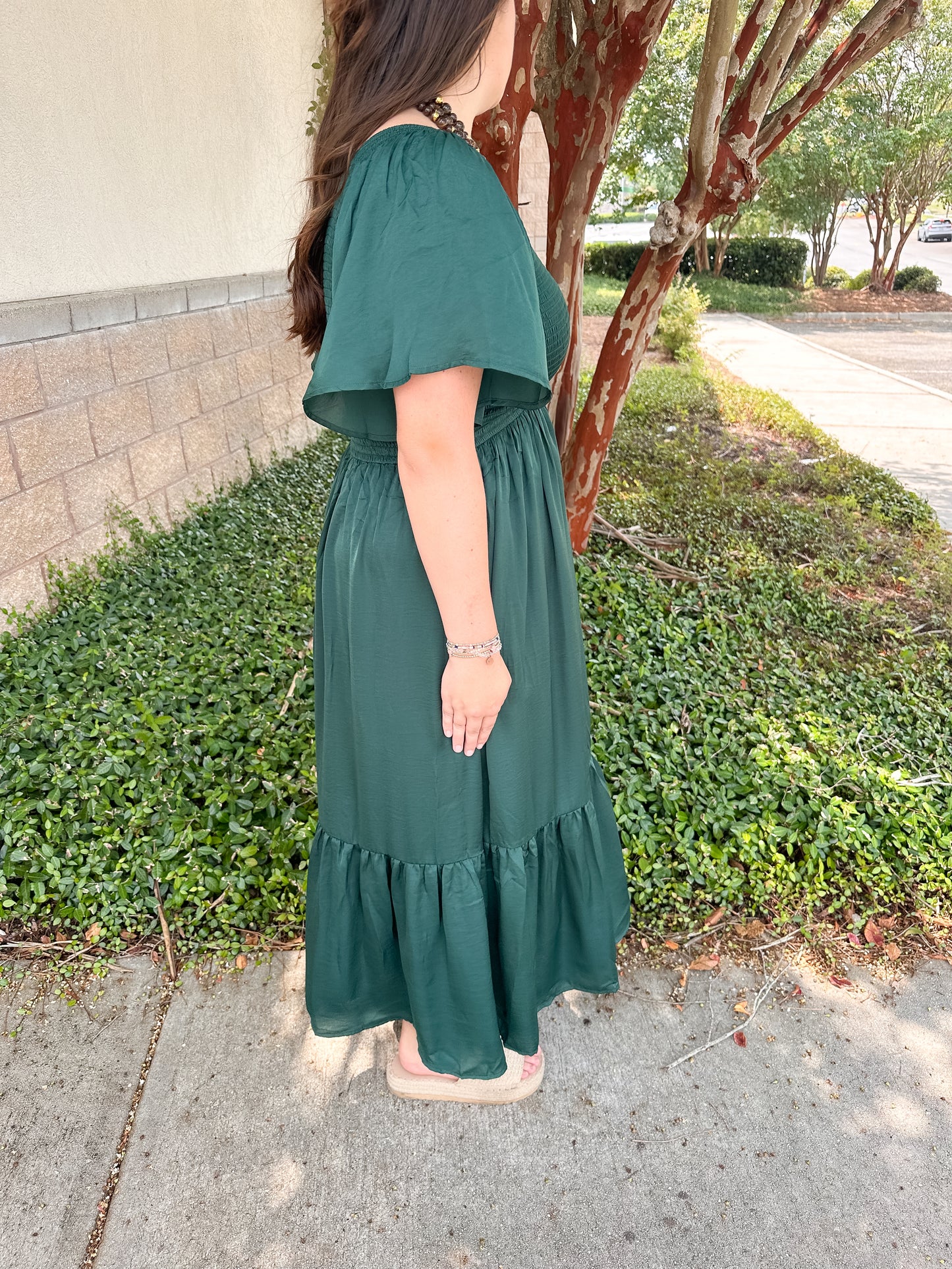 Lacey Satin Midi Dress