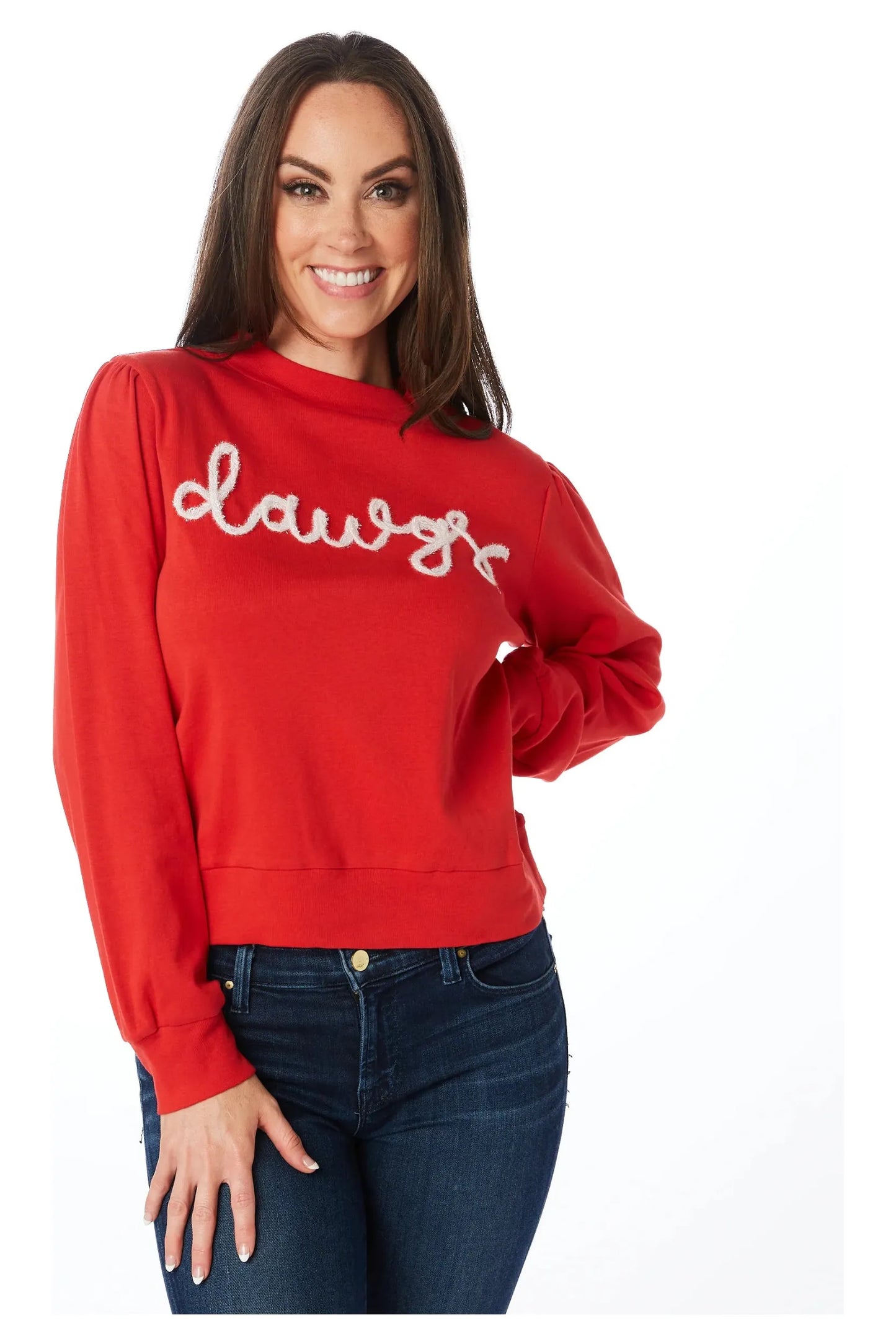 Dawgs Glitter Script Long Sleeve Top