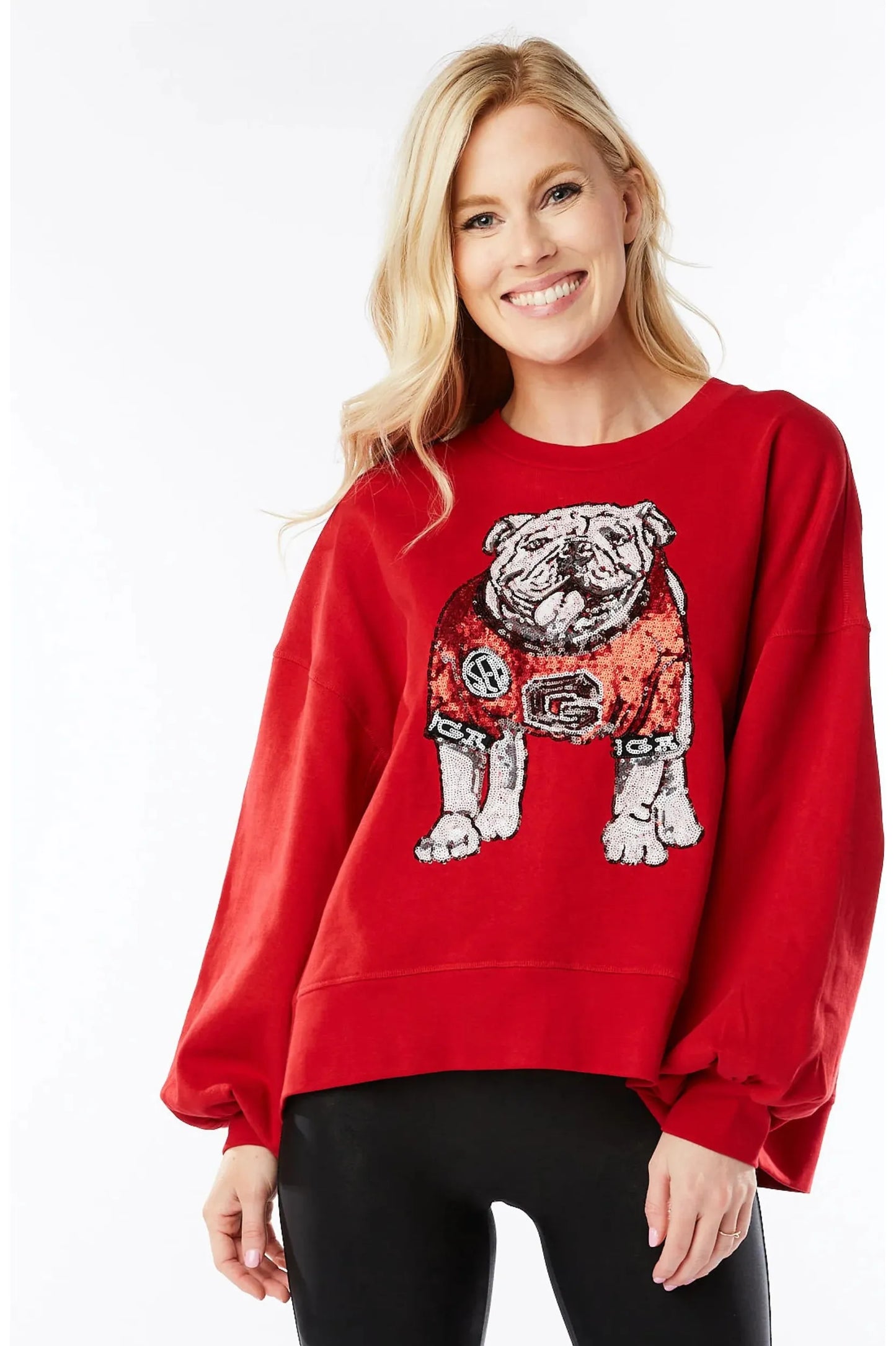 UGA Bulldog Sequin Pullover