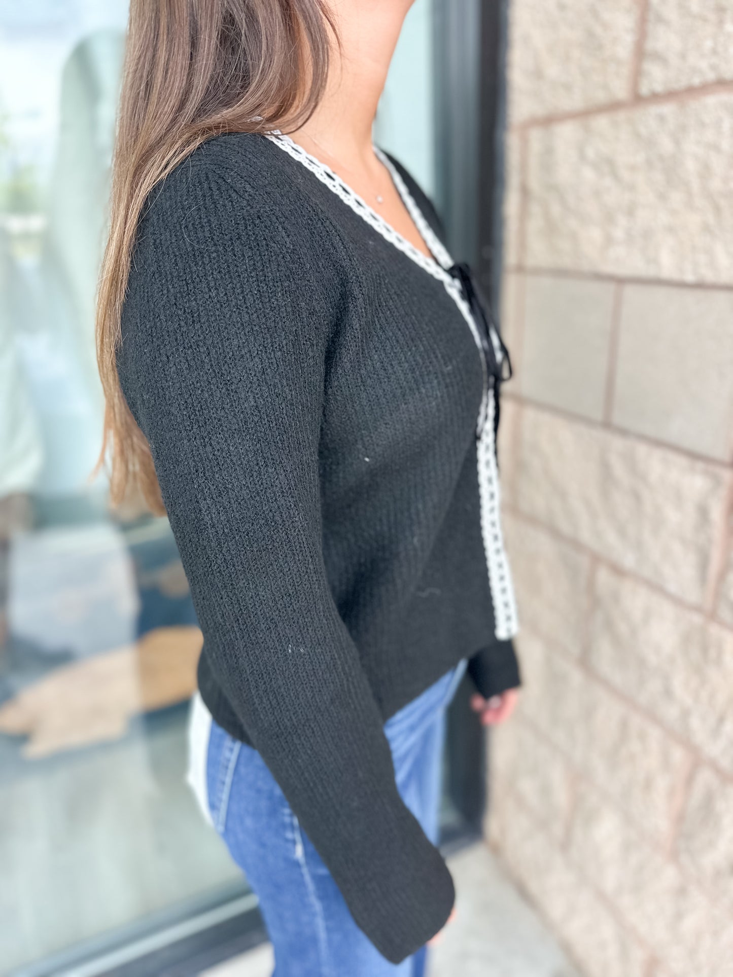 Brenna Lace Trim Cardigan
