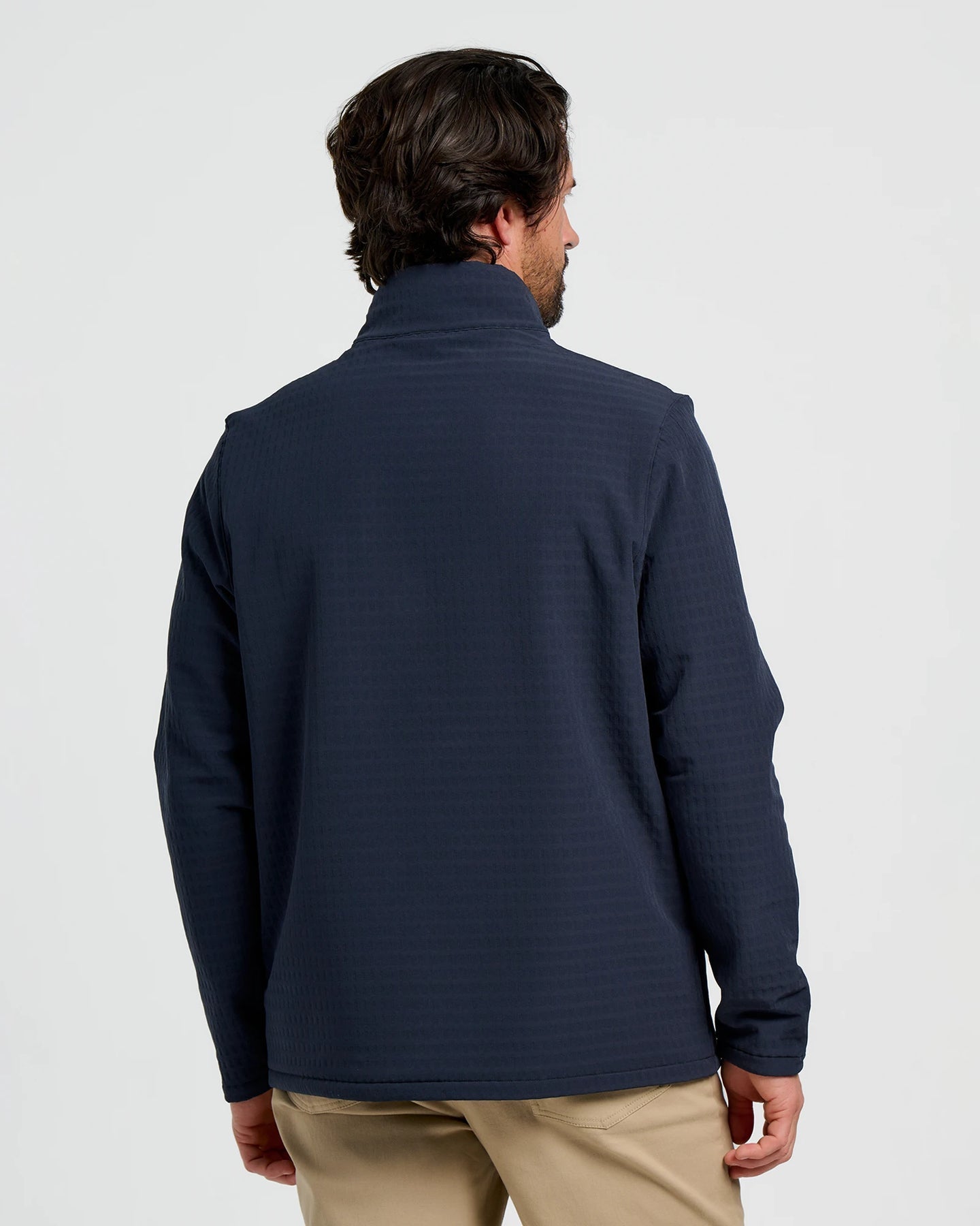 FreeFly Men’s Gridback Fleece Snap Pullover - Deep Navy