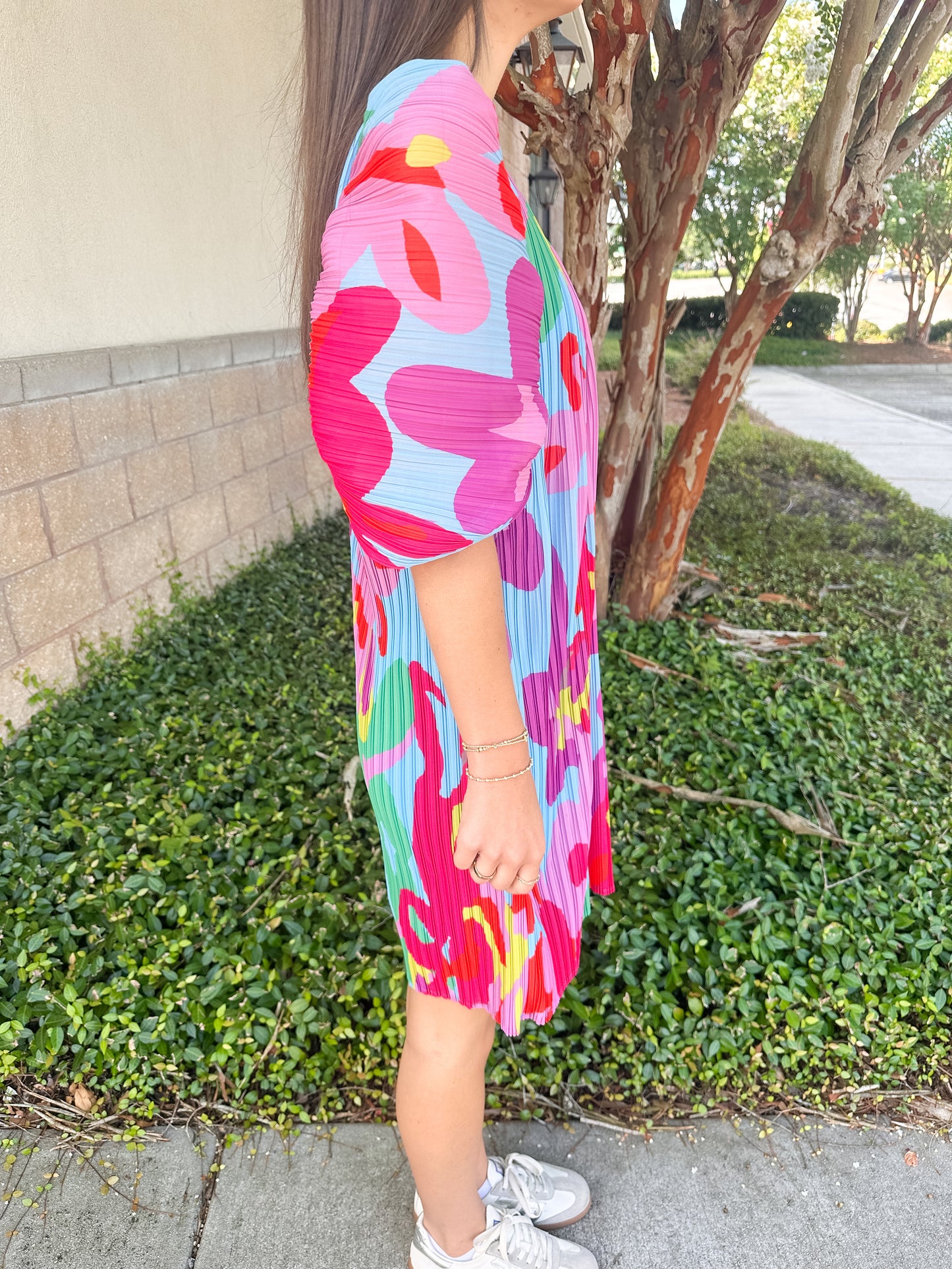 Caroline Pleated Mini Dress