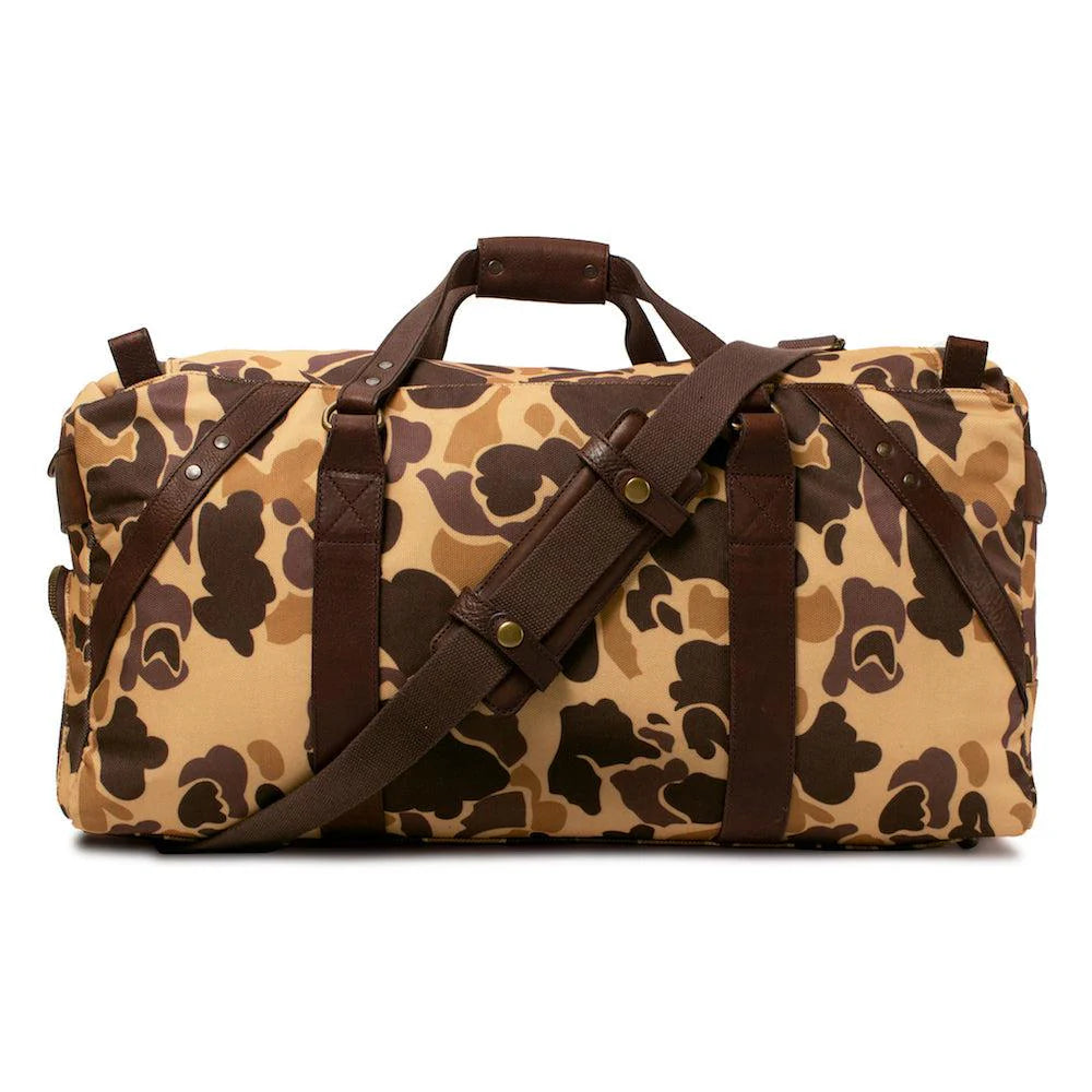 Mission Mercantile Campaign Waxed Canvas Large Duffle Bag - Smoke Vintage Camo