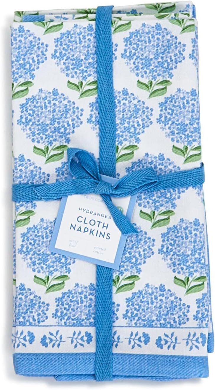 Two’s Company Cloth Napkin Set - Hydrangea