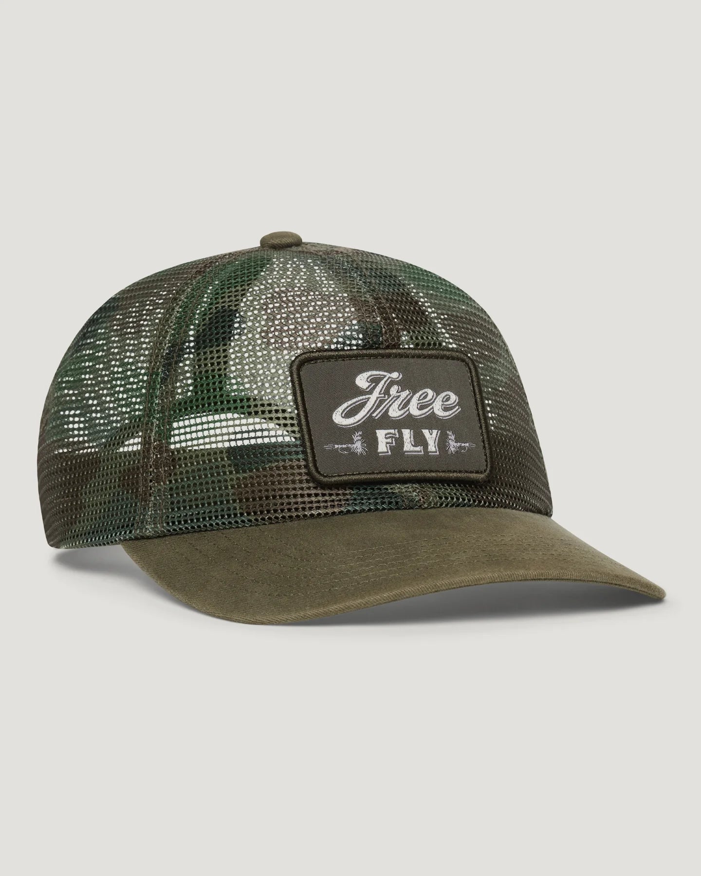 Free Fly Youth Outfitters Mesh Patch Hat - Vintage Camo Oil Green