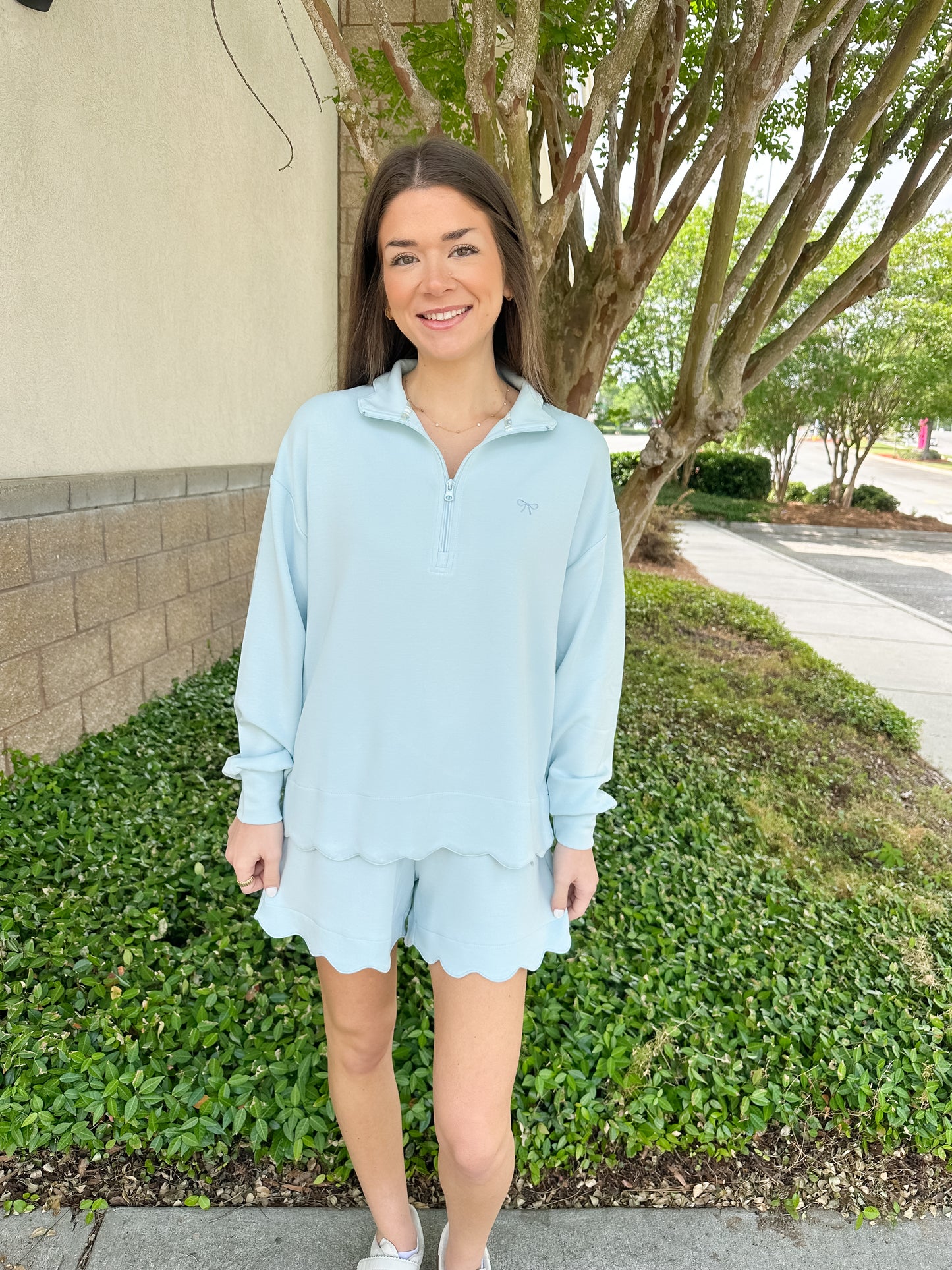 Rae Scalloped Short - Robins Egg Blue