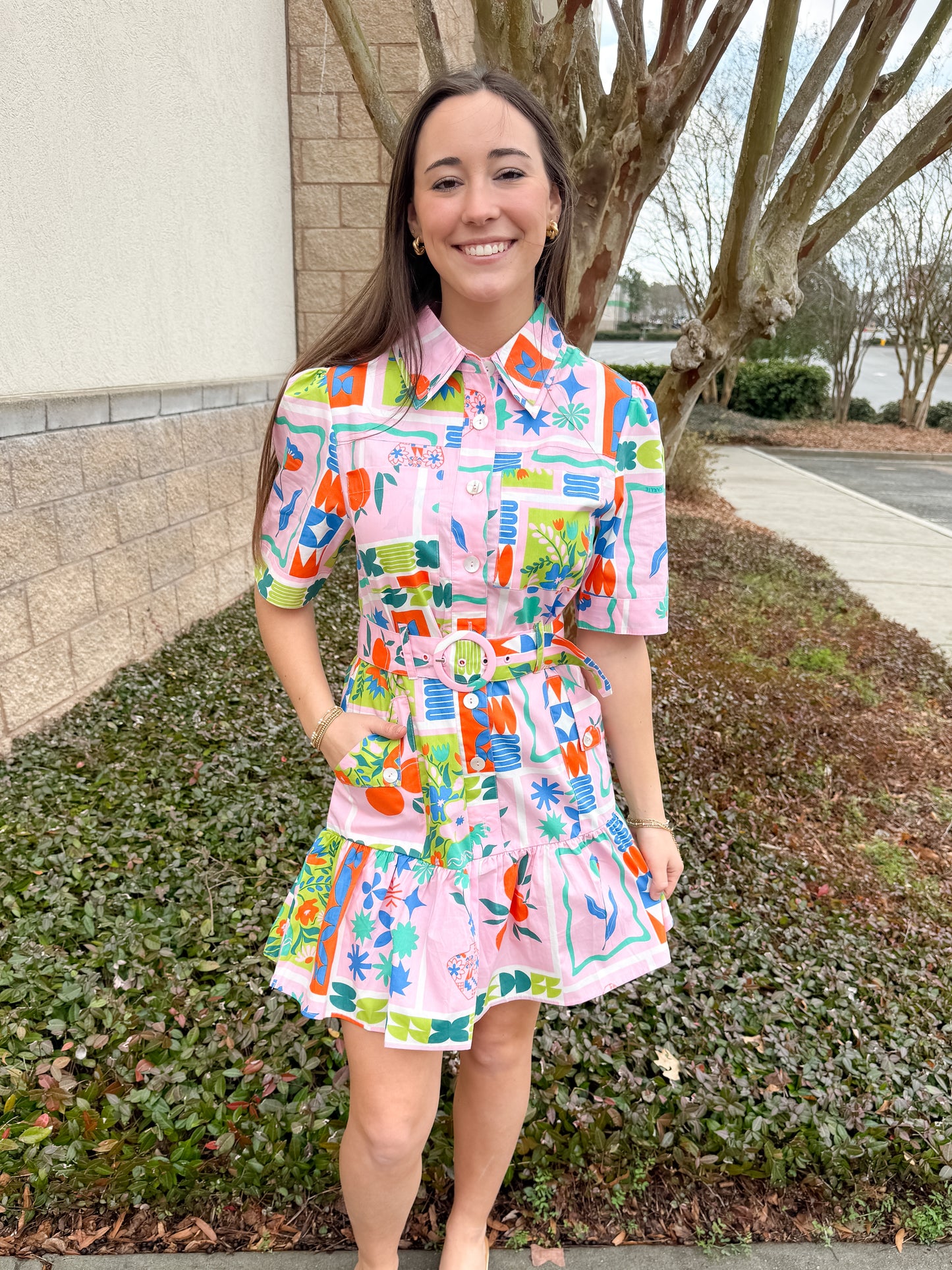 Post Card Belt Dress