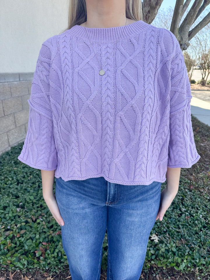 Karlen Sweater Top - Lavender