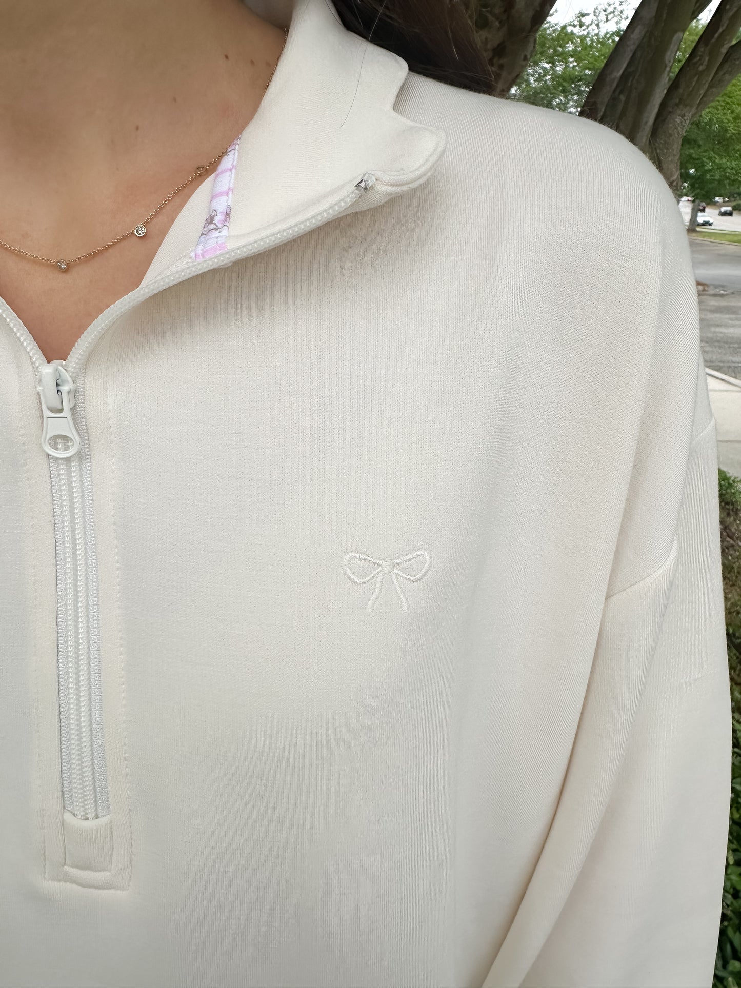 Rae Scalloped Pullover - Pearl