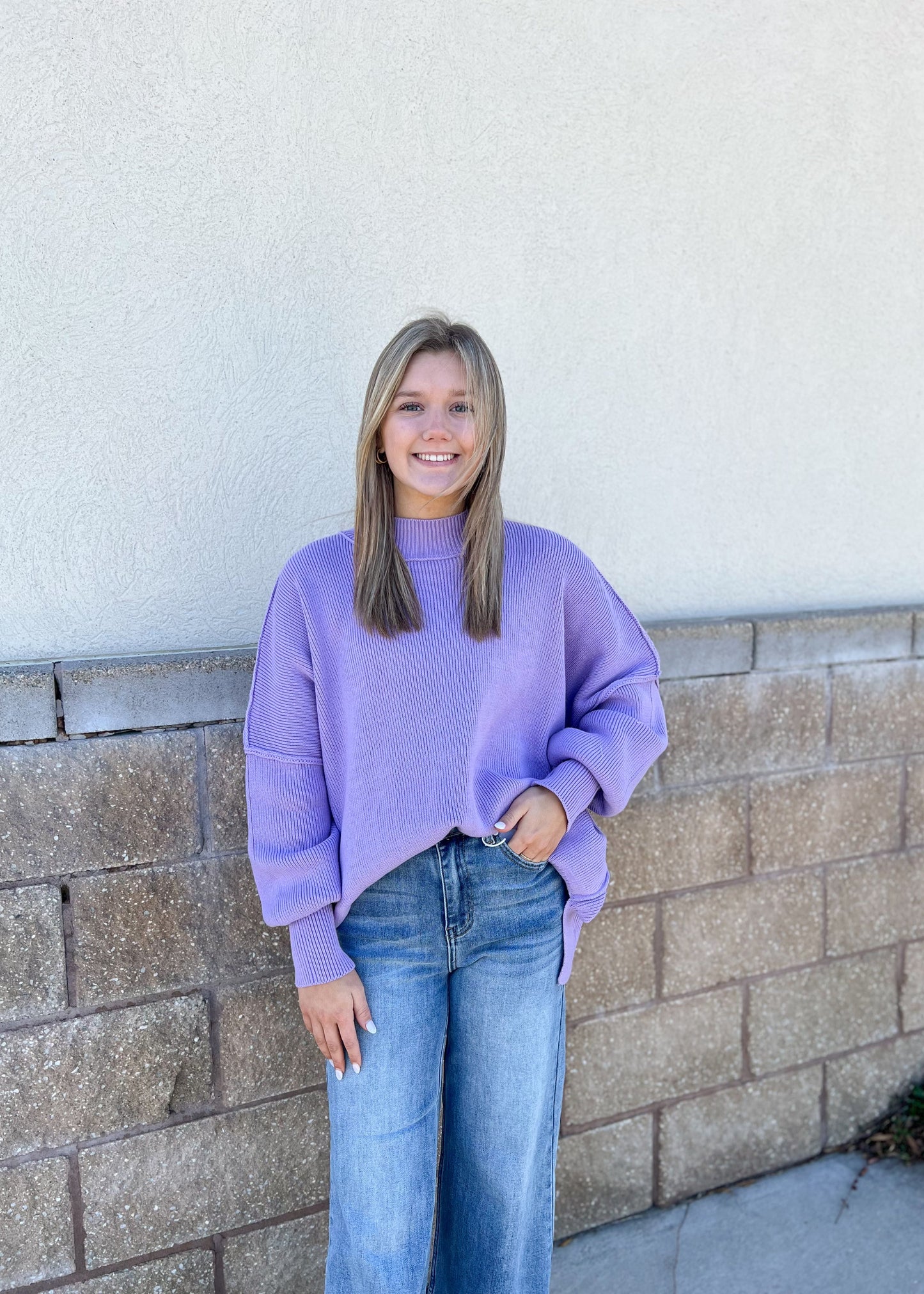 Hit The Slopes Sweater - Lavender