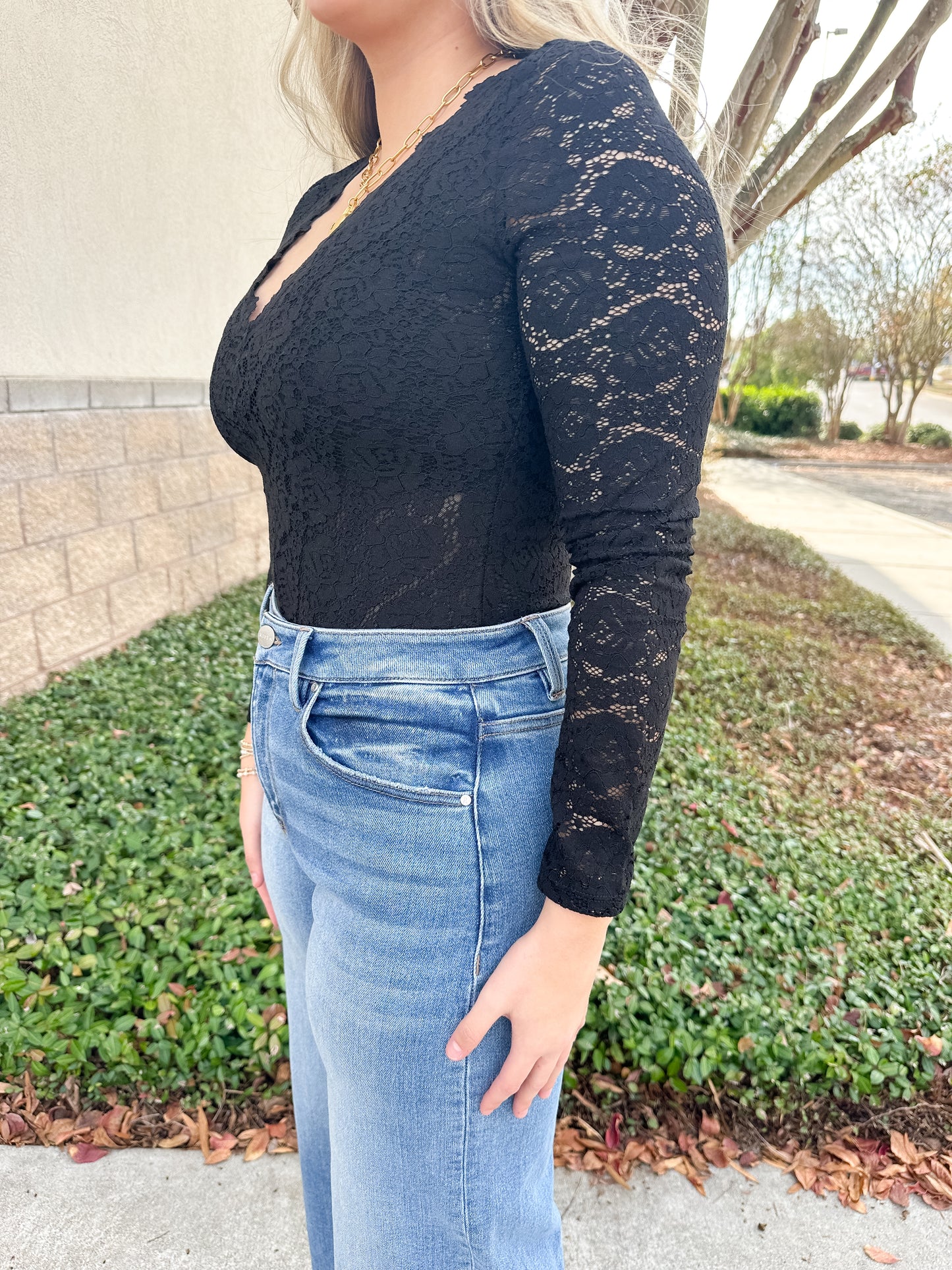 Nightfall Lace Bodysuit - Black