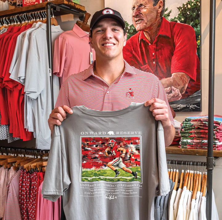 Onward Reserve UGA Gunner Stockton #14 S/S Pocket T-Shirt - Granite