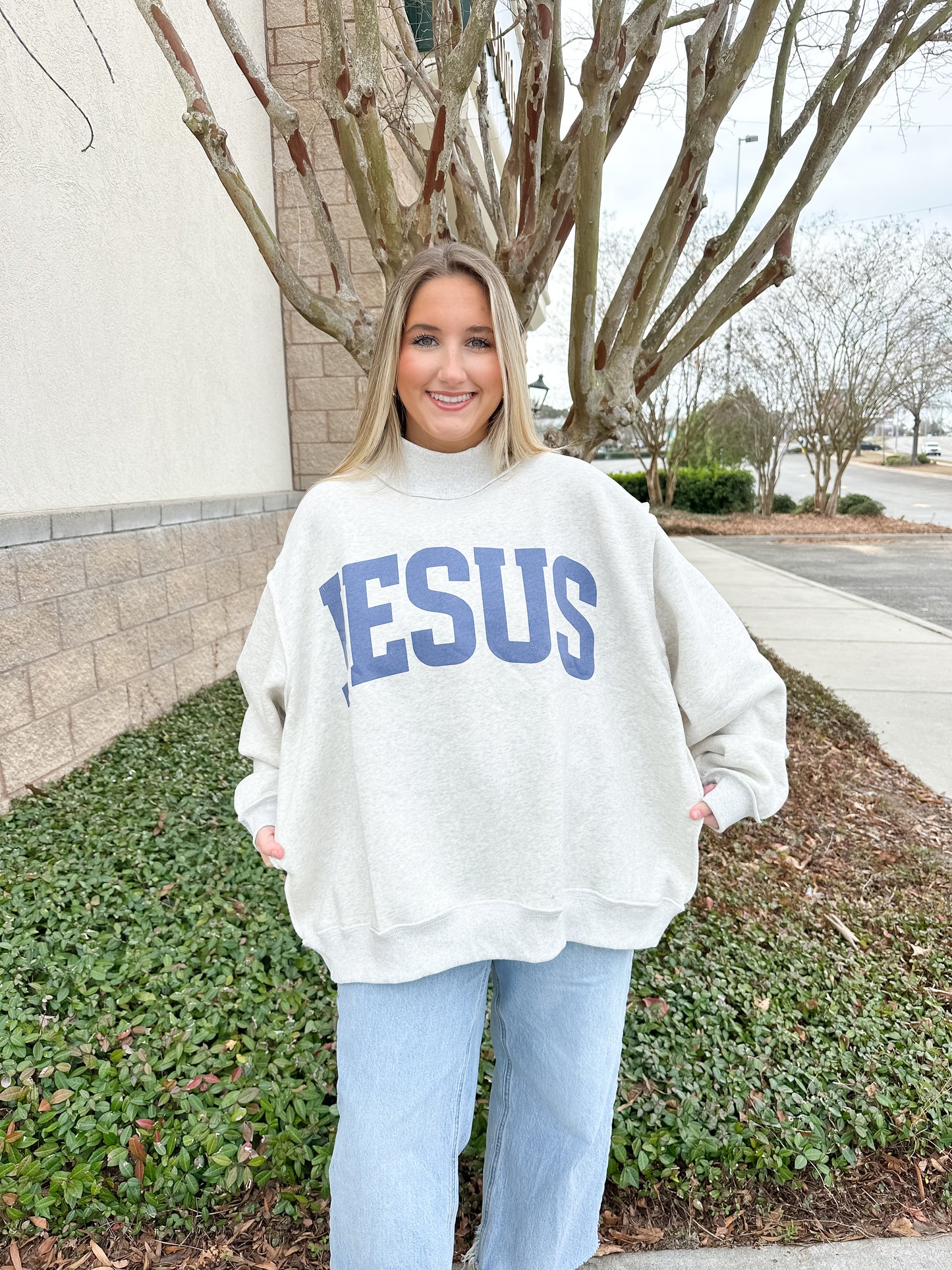 Jesus Reversible Mockneck Sweatshirt