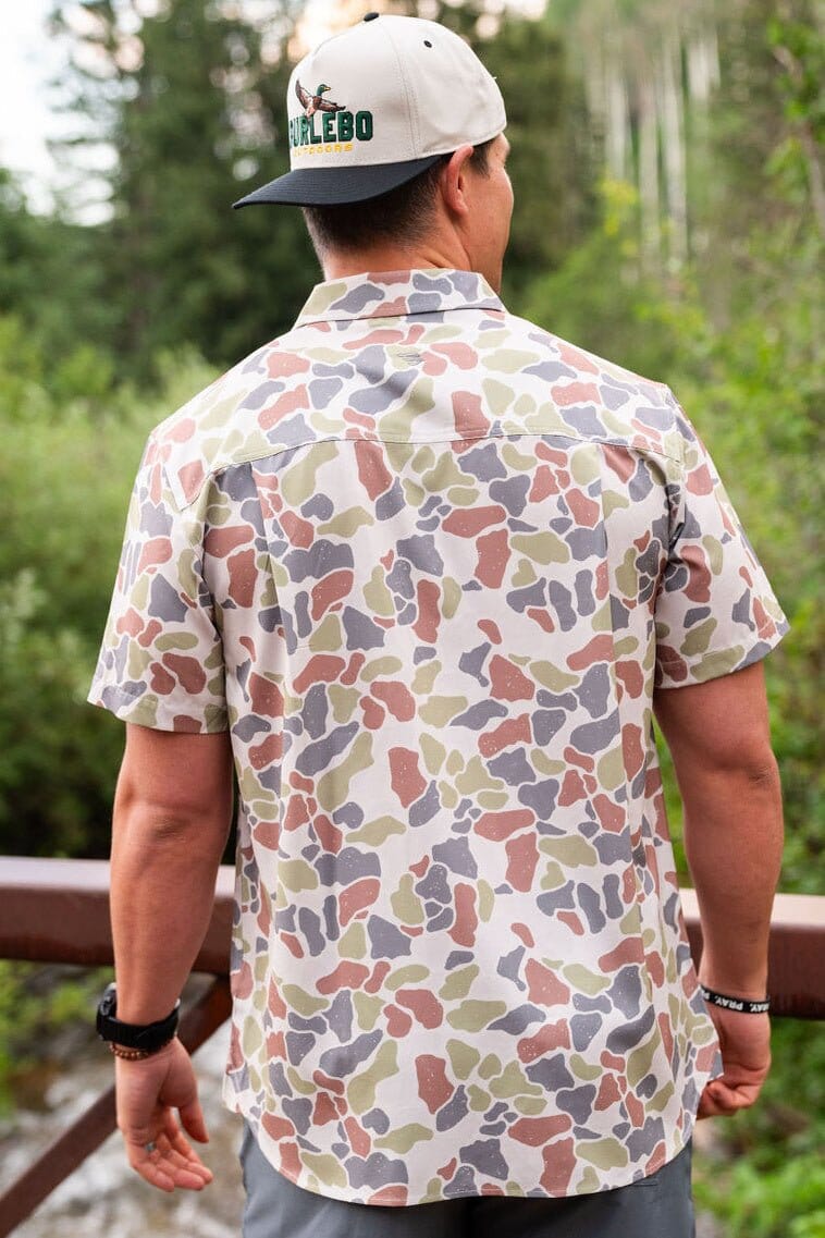 Men’s Burlebo S/S Performance Button Up - Driftwood Camo