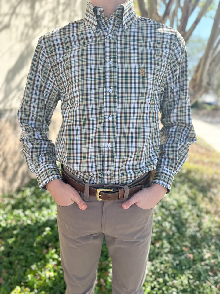 S. Casanova F25 Inkwell Plaid Button Down - Spruce