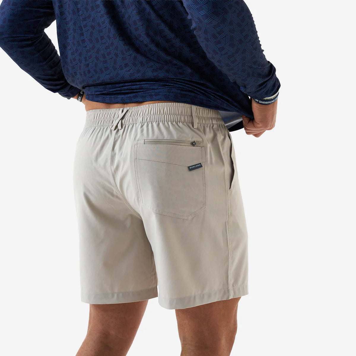 Burlebo Men’s S26 7” Everyday Short - Light Khaki - Old Glory Pocket