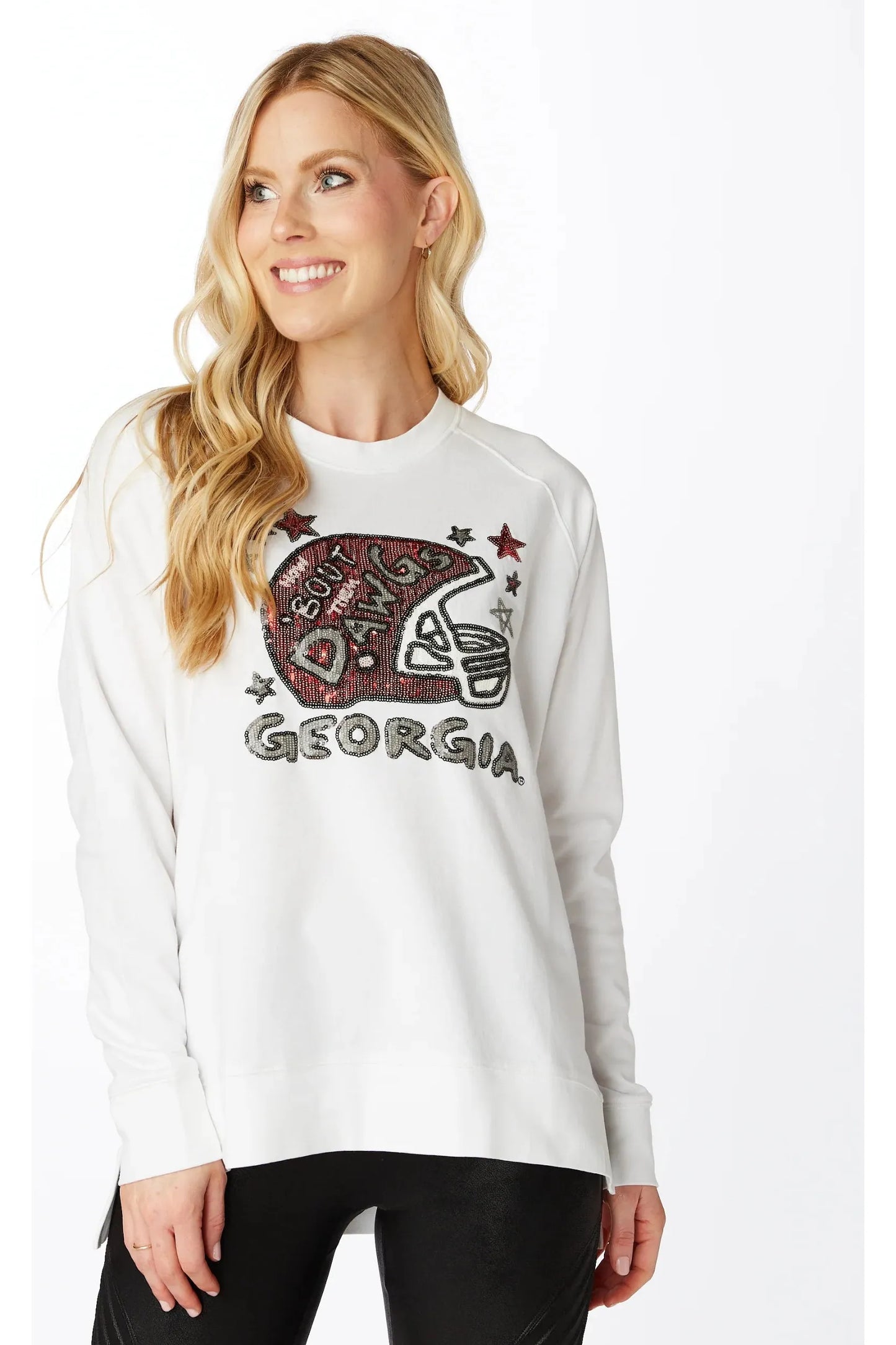 How Bout Them Dawgs Sequin Helmet Sweatshirt