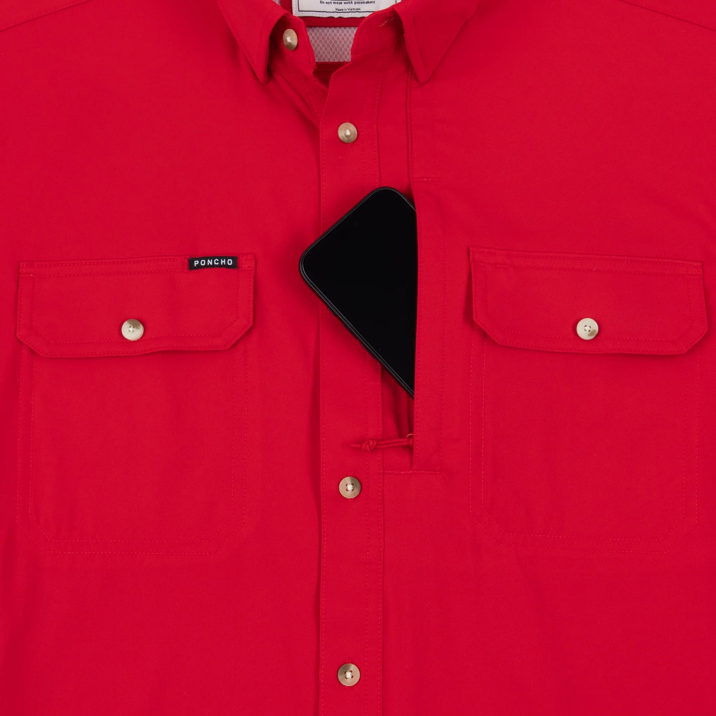 Poncho Men’s “The Gameday” S/S Regular Shirt - Red