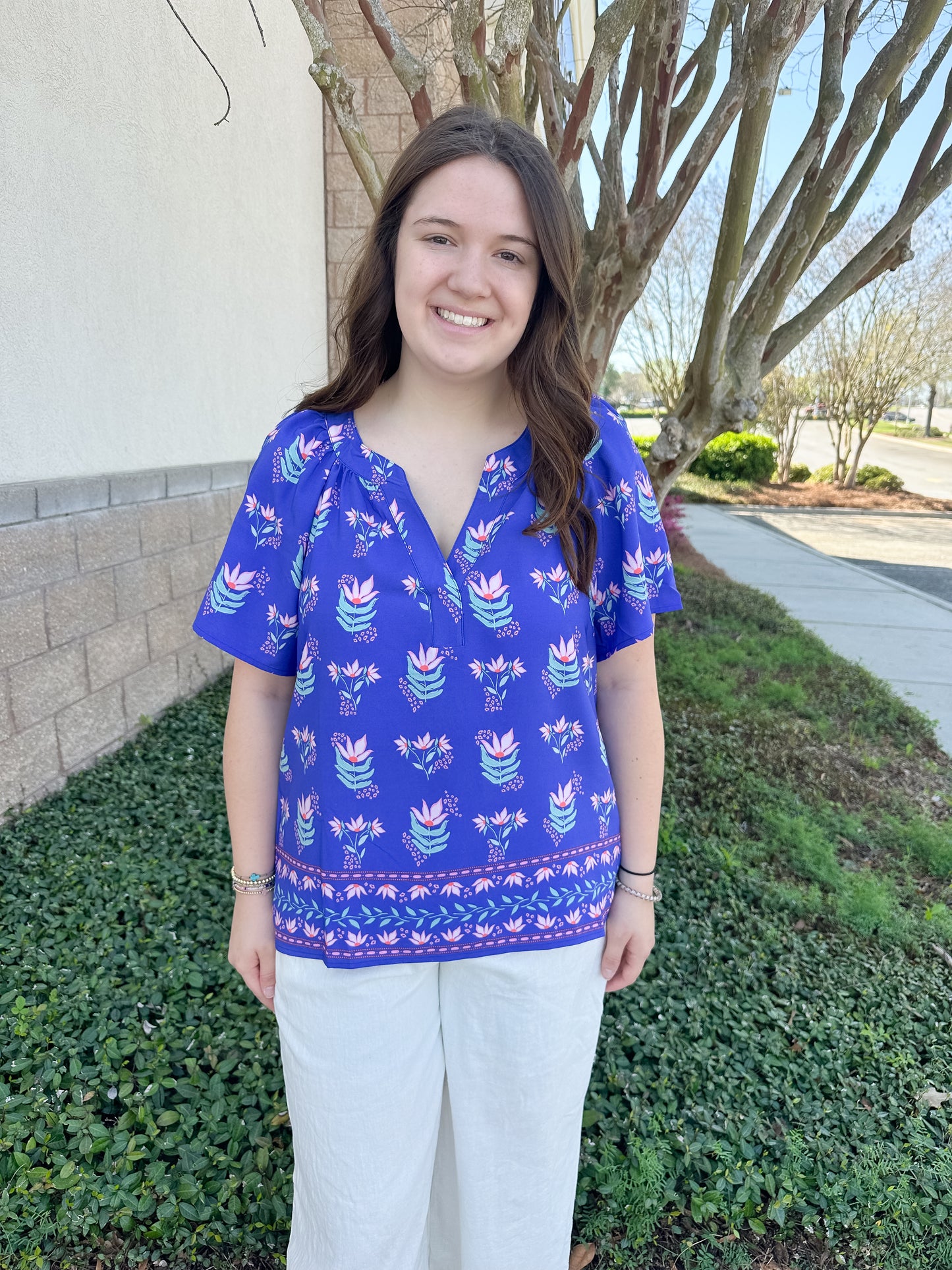 Lori Top - Petal Keepsake Blue