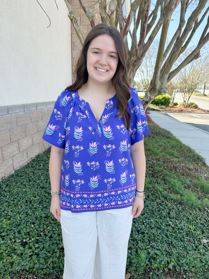 Lori Top - Petal Keepsake Blue