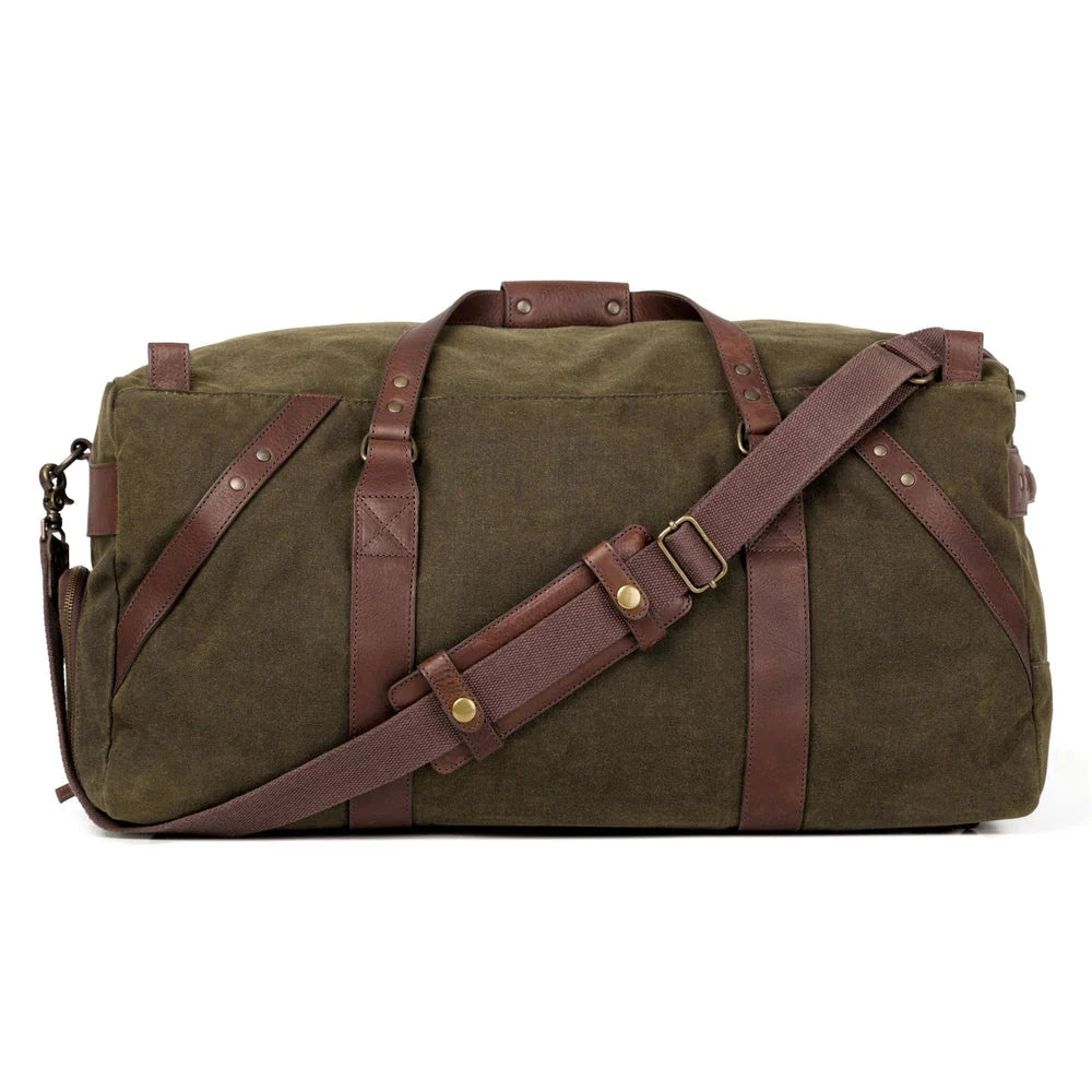 Mission Mercantile Campaign Waxed Canvas Large Duffle Bag - Smoke Forest