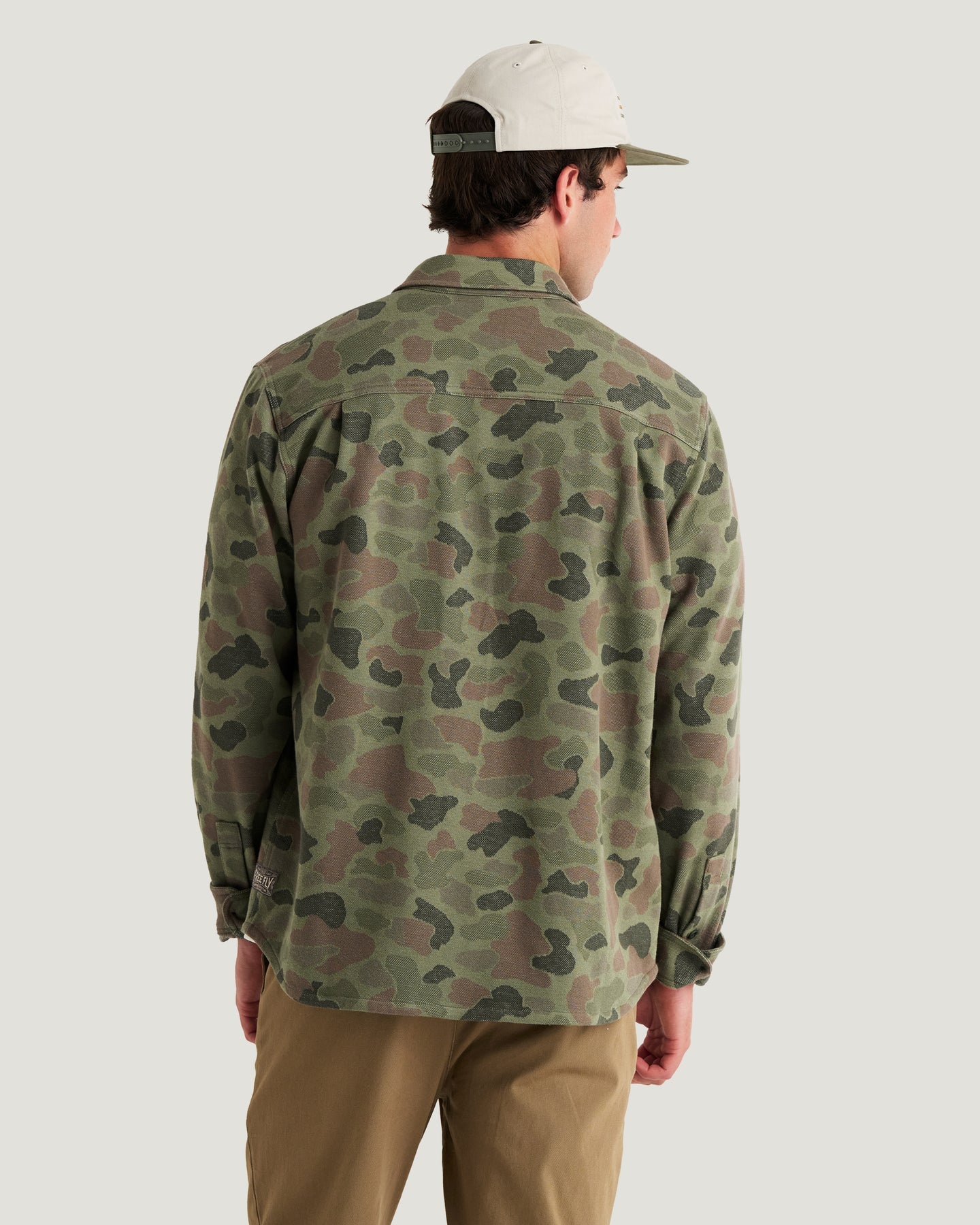 Free Fly Men’s Gallatin Overshirt - Vintage Camo Oil Green