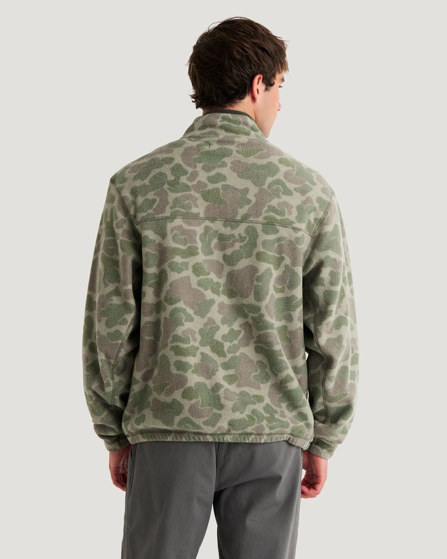 Free Fly Men’s Ashridge Fleece Half Zip - Vintage Camo Oil Green