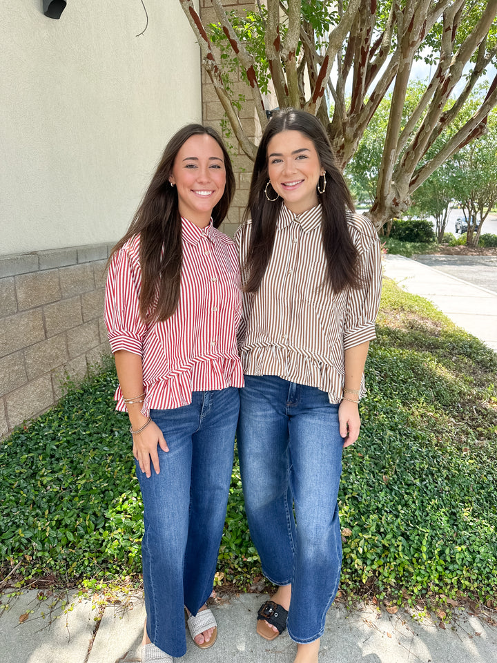Striped Ruffle Top