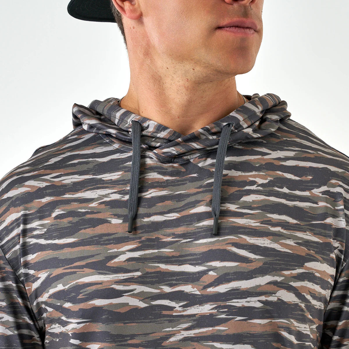 Burlebo Men’s Performance Hoodie -  Tiger Stripe Camo - Wetland