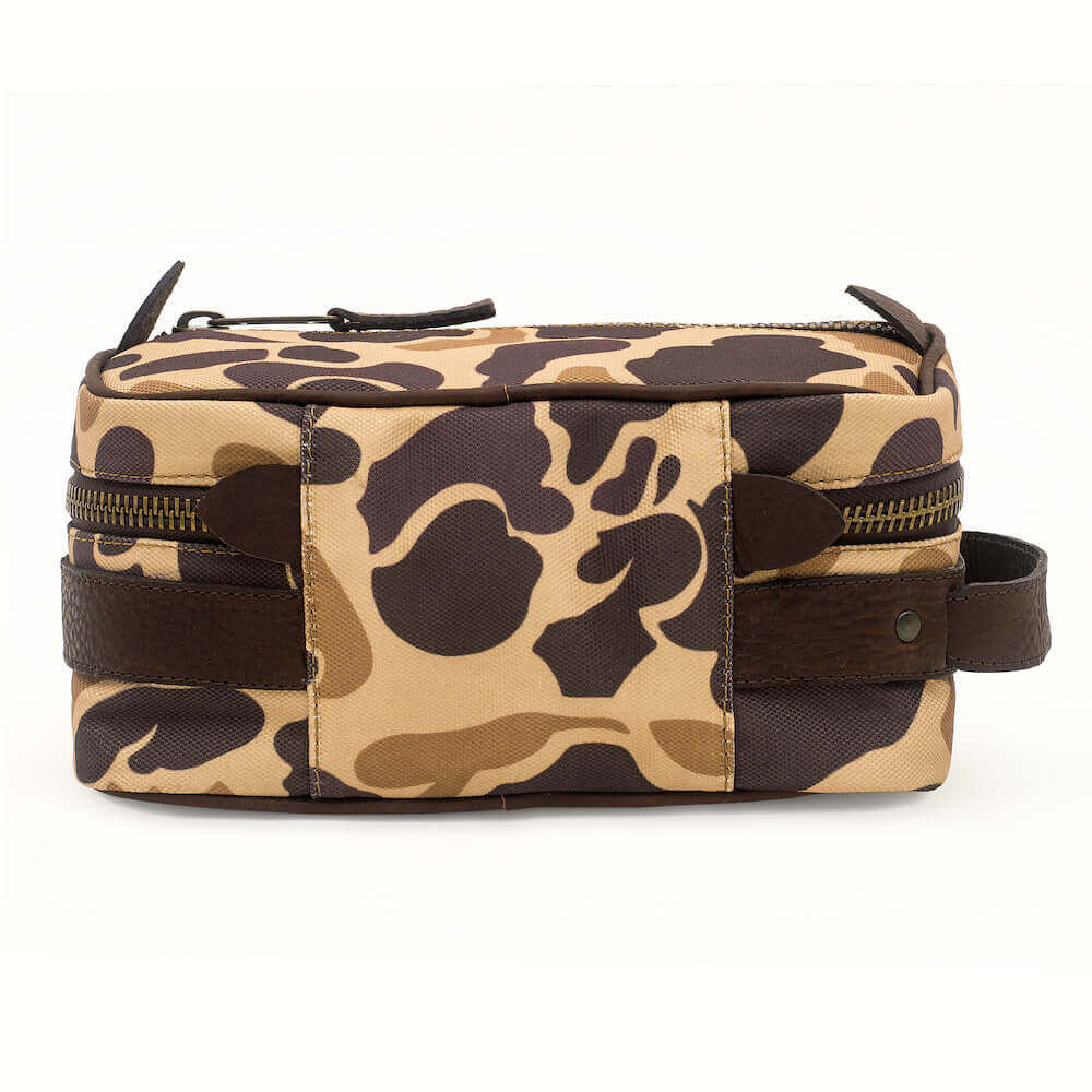 Mission Mercantile Campaign Waxed Canvas Toiletry Square Shave Kit - Smoke Vintage Camo