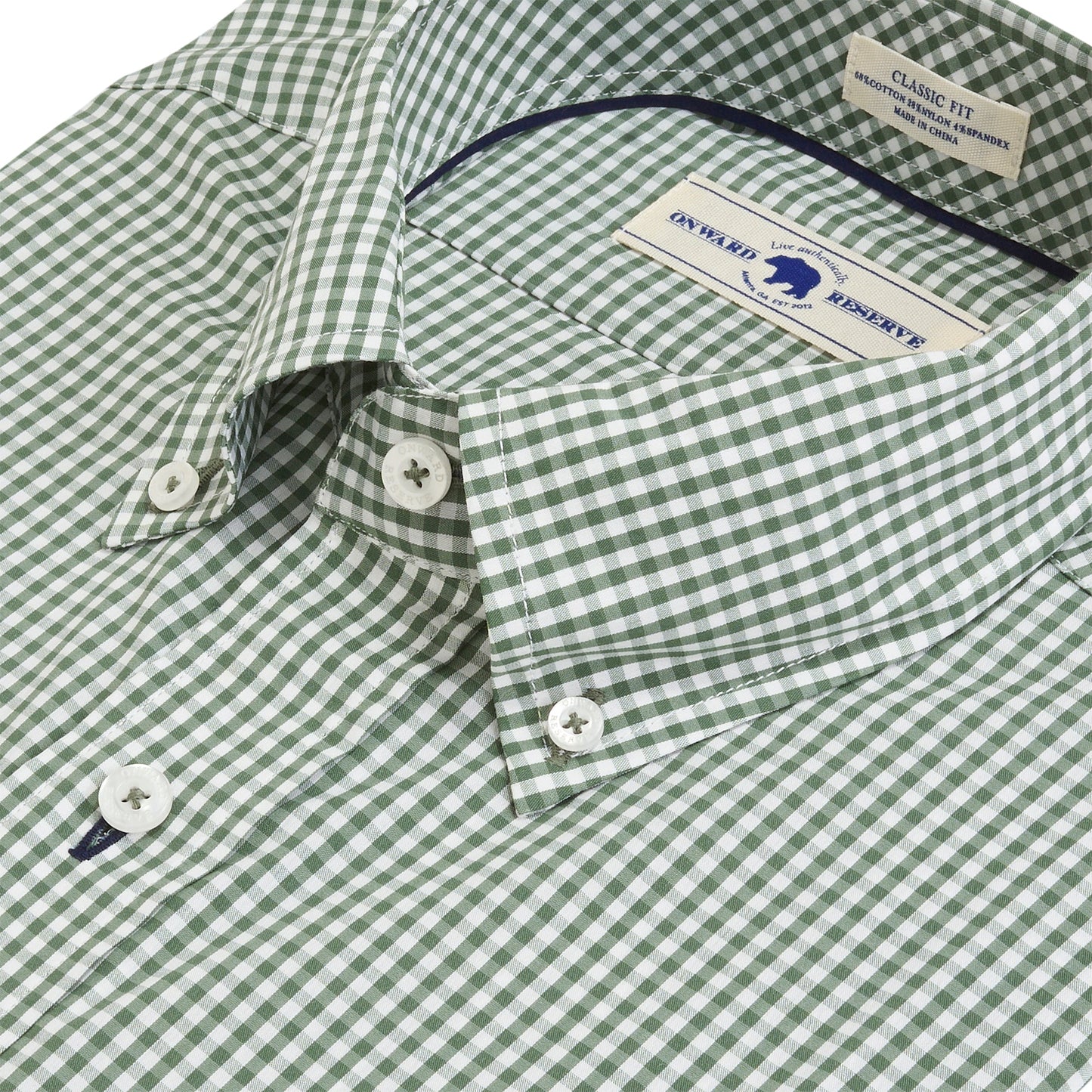 Onward Reserve Montagu Classic Fit Quad Button Down - Duck Green