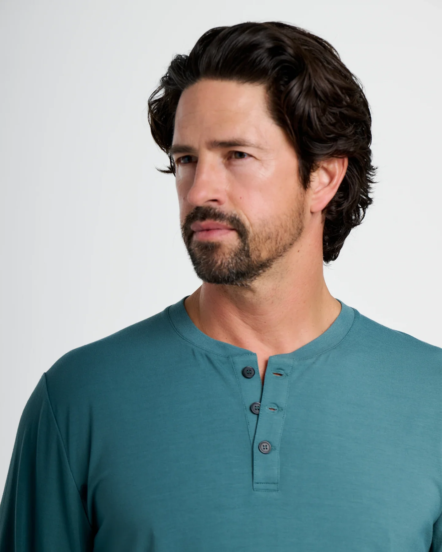 Free Fly Men’s Bamboo Flex Long Sleeve Henley - Sea Pine