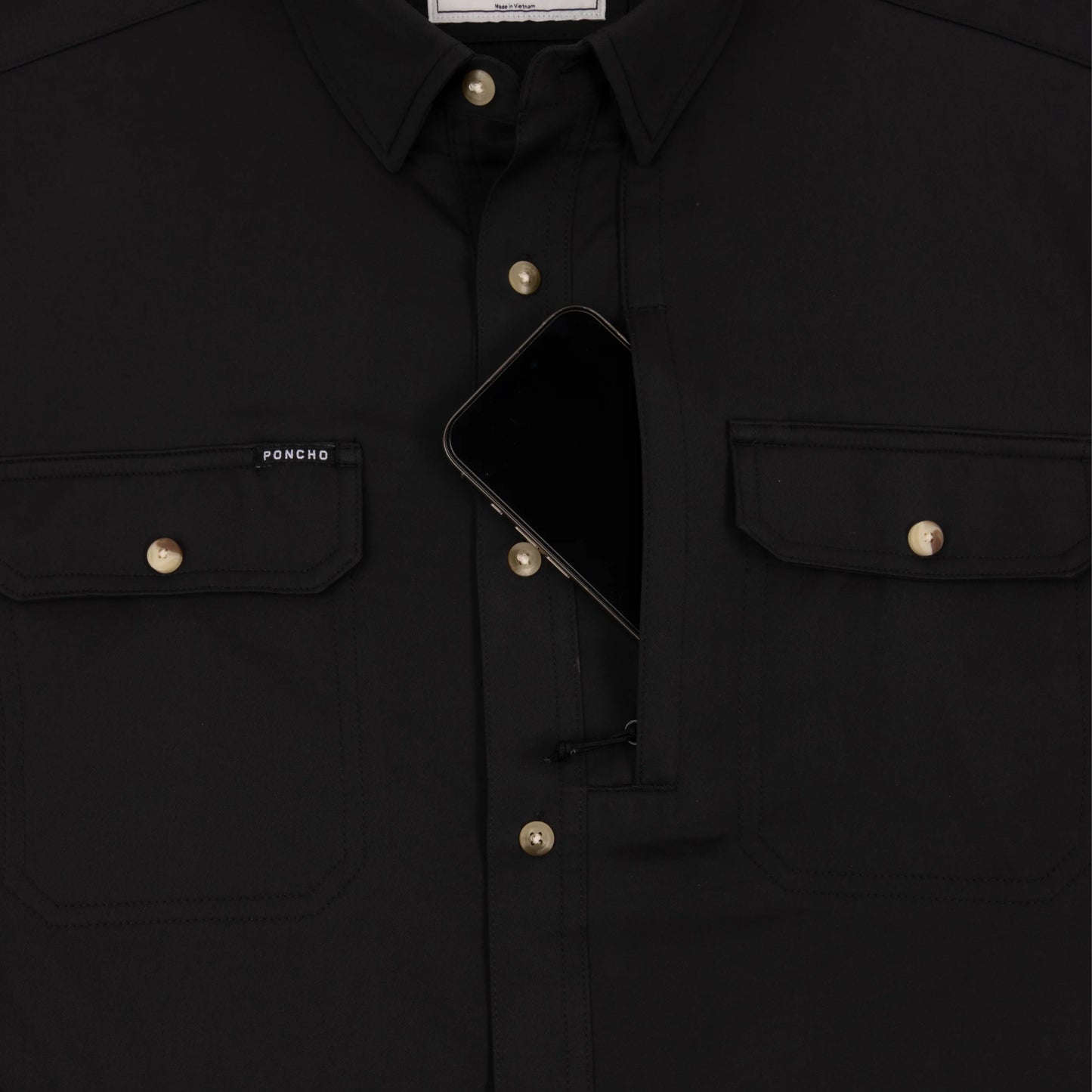 Poncho Men’s “The Burnt End” S/S Slim Shirt - Black
