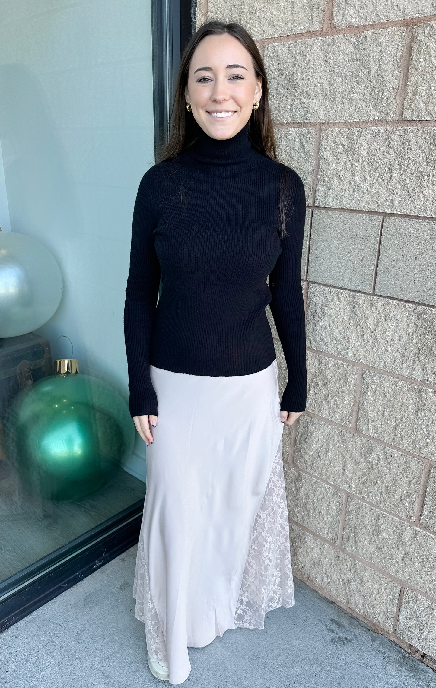 Lori Lace Satin Midi Skirt