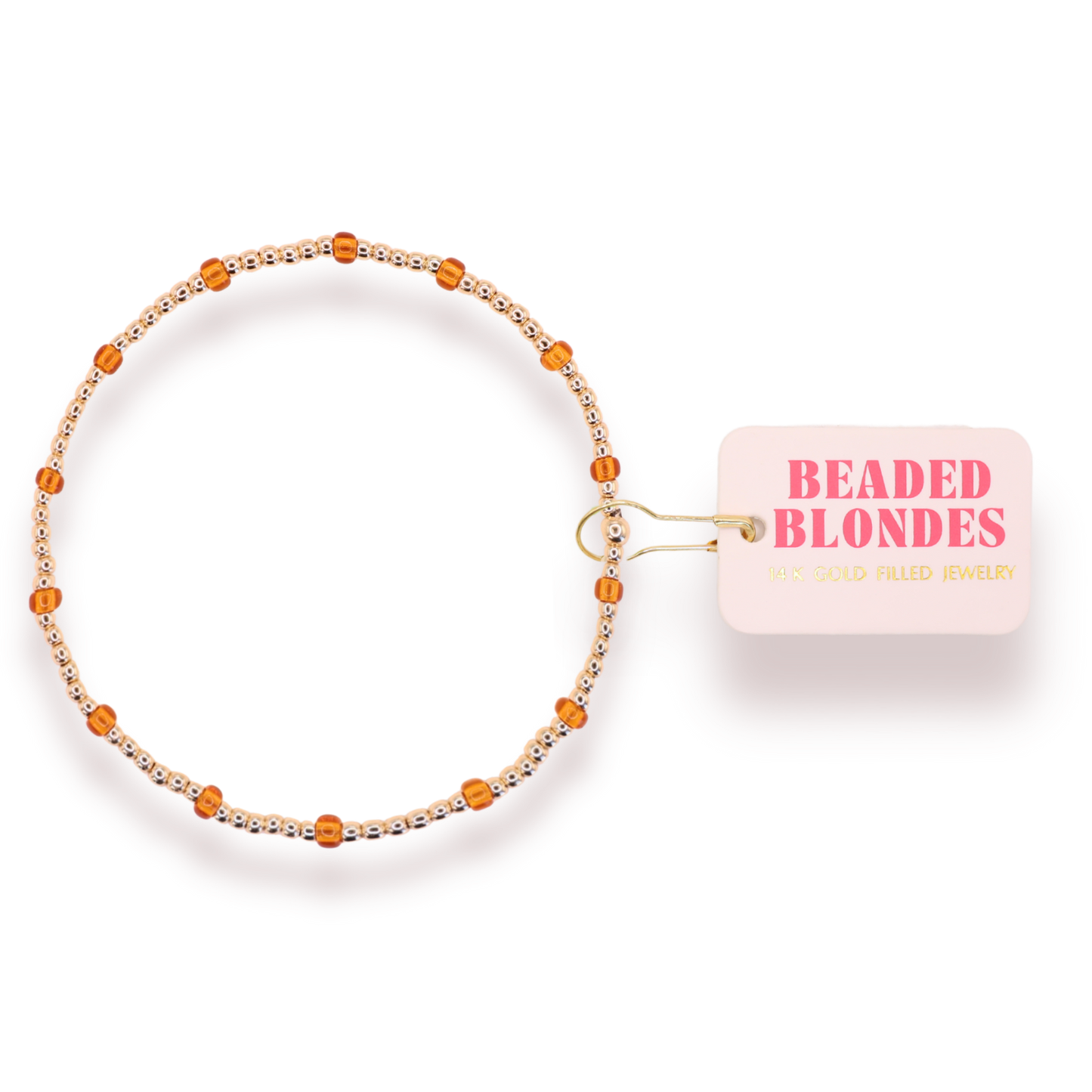 Burnt Orange Dainty Poppi Bracelet: Standard 6.75 inch