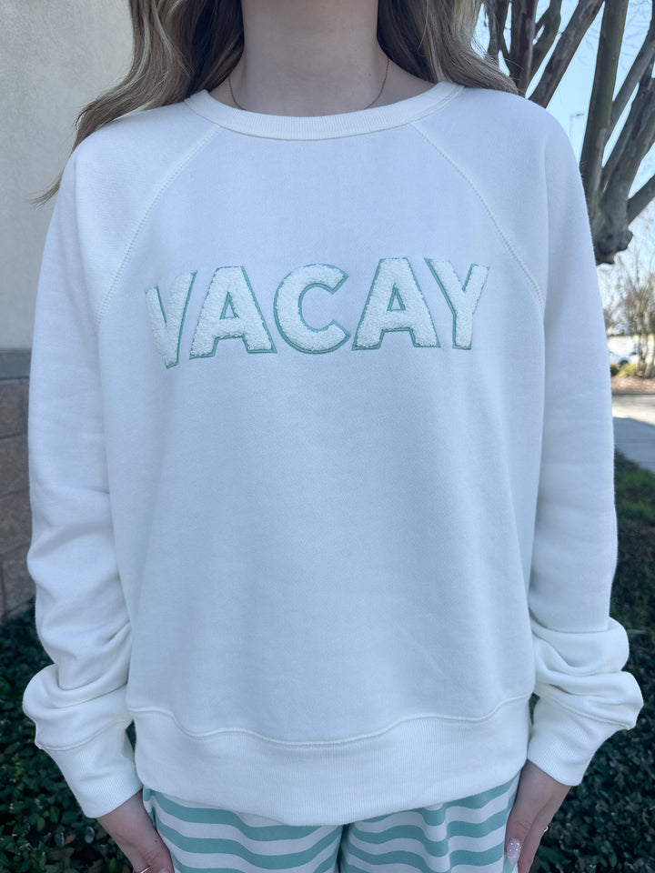 Vacay Fleece Sweatshirt - Vanilla Ice