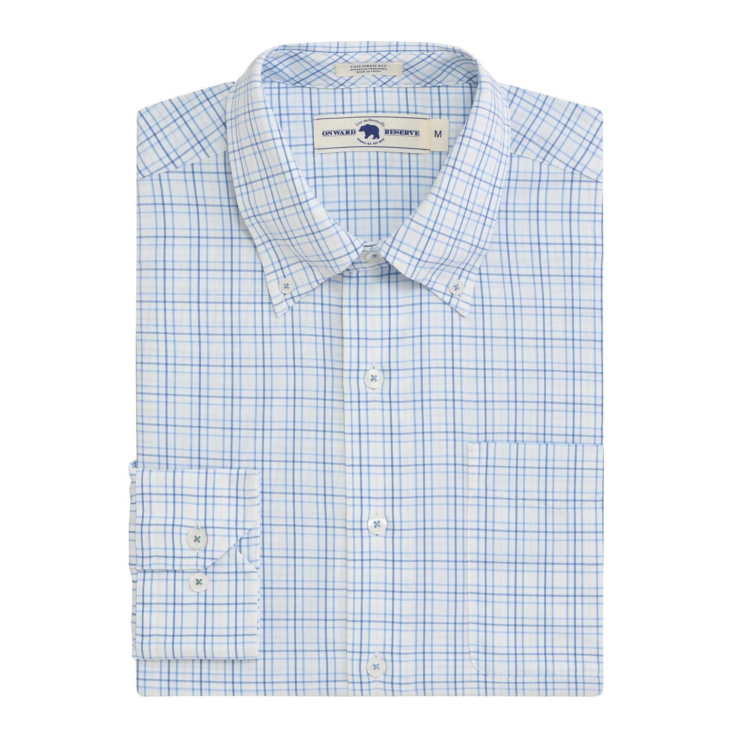 Onward Reserve Seacrest Tailored Fit Performance Button-Down - Silver Birch