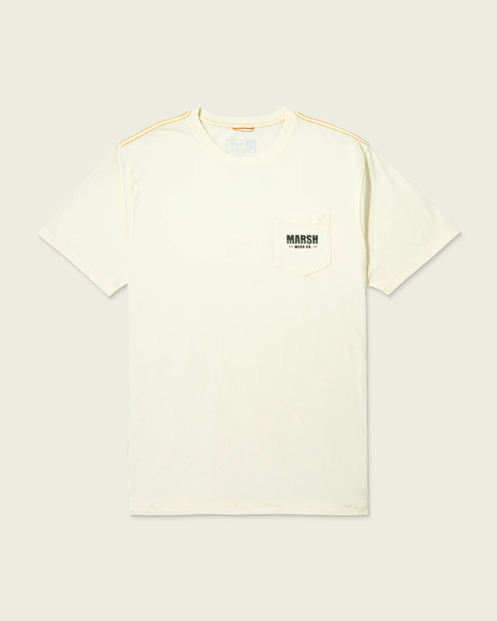 Marsh Wear Men’s Linear S/S Pocket T-Shirt - Vintage White