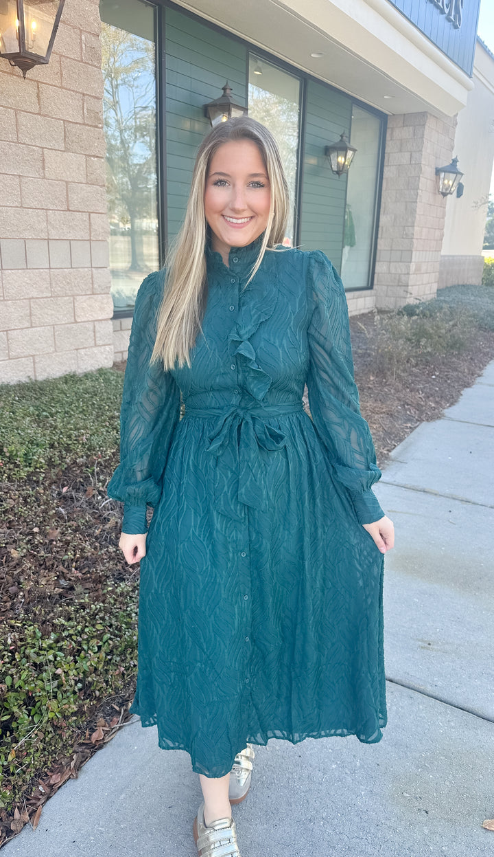 Emerald Whisper Maxi Dress