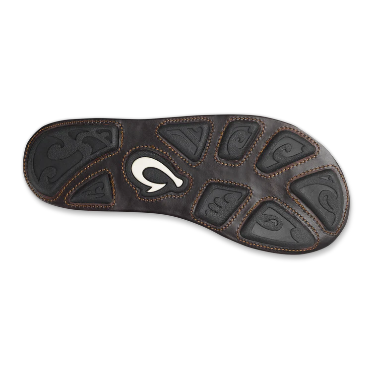 OluKai Mens Mea Ola Leather Beach Sandal - Tan|Dark Java