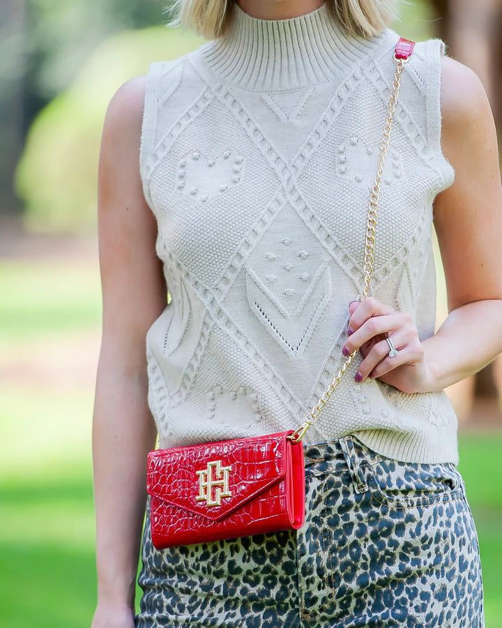 CH Carlington Clutch/Crossbody- Red Patent EC