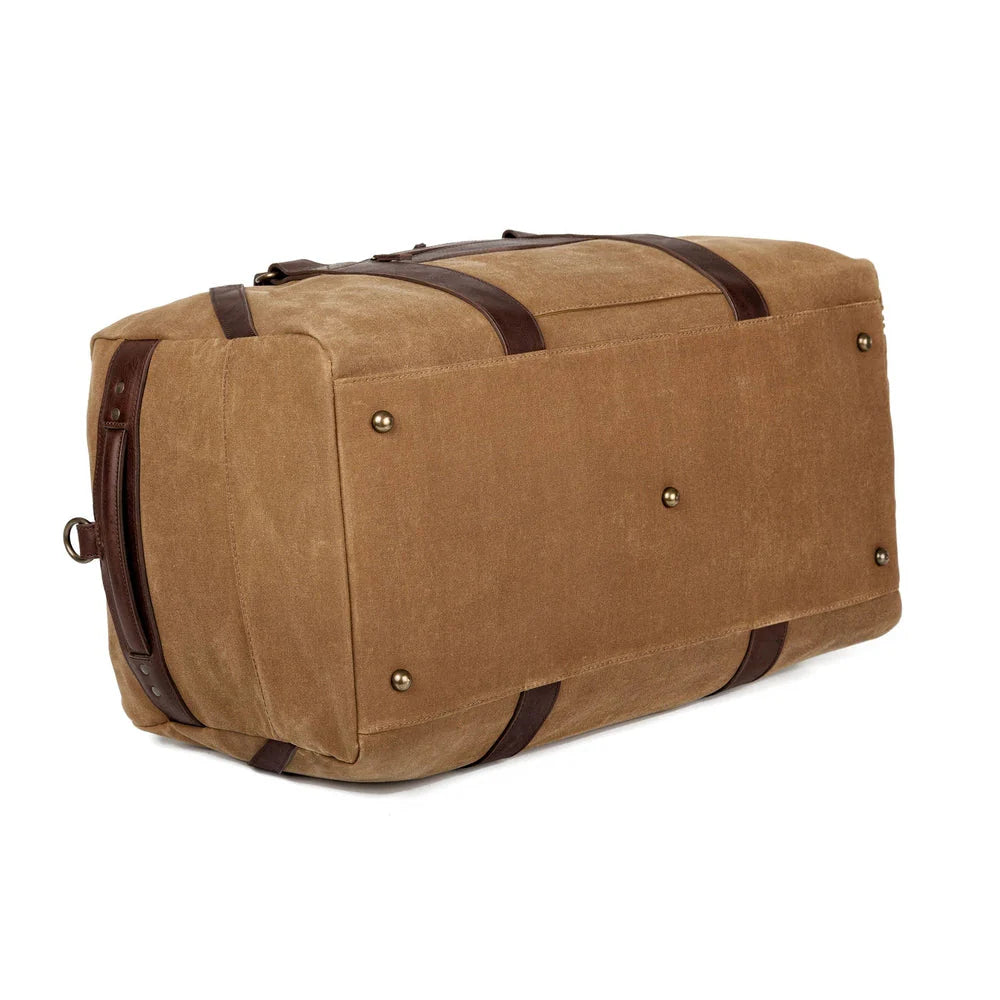 Mission Mercantile Campaign Waxed Canvas Large Duffle Bag - Smoke Brown