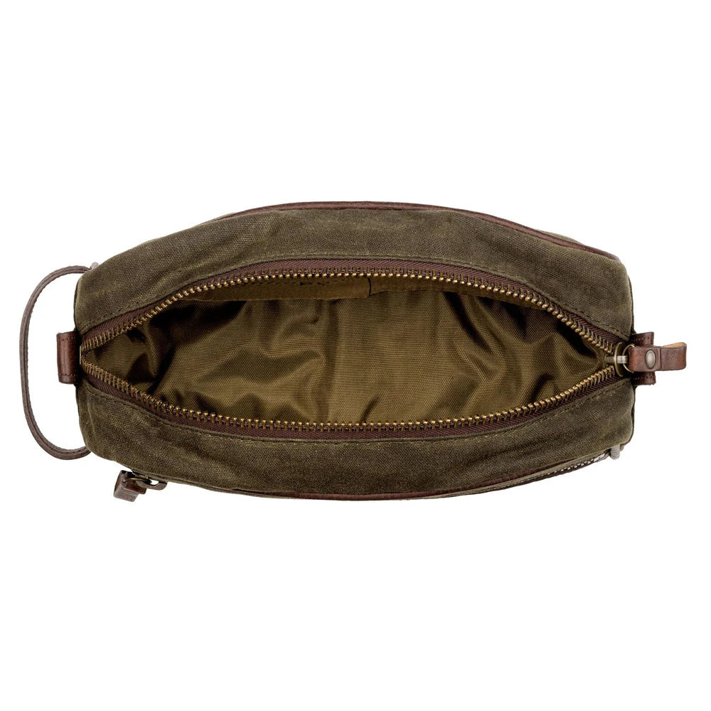 Mission Mercantile Campaign Waxed Canvas Toiletry Shave Kit - Smoke Forest