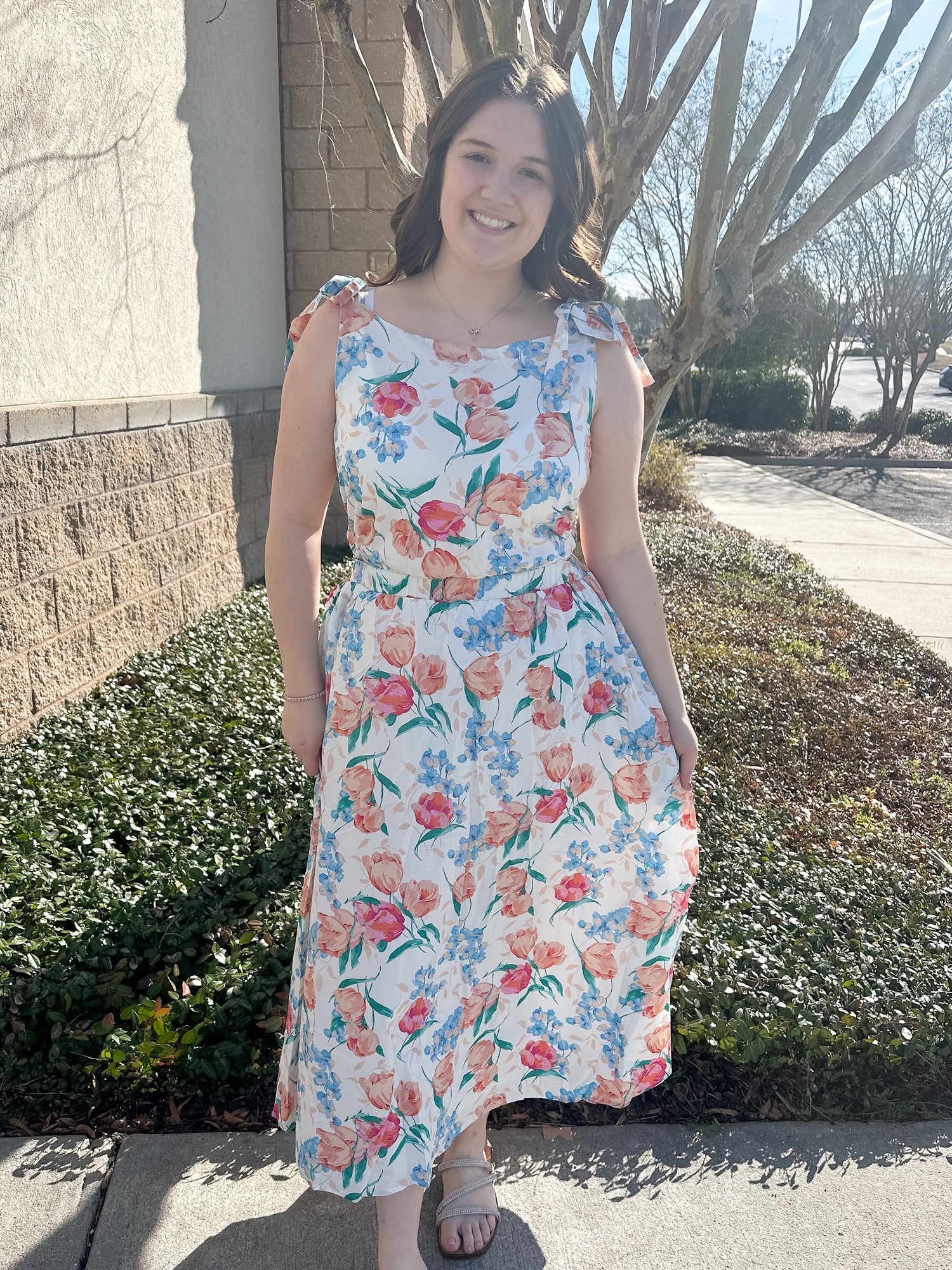 amber midi dress Amber Patch Midi Dress, Navy Multi