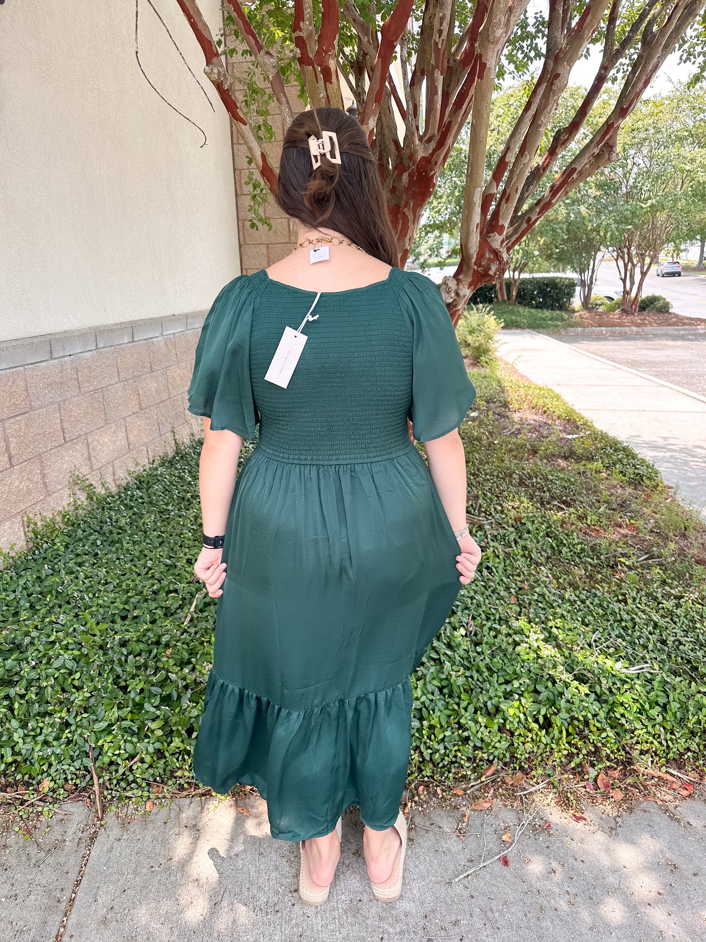 Lacey Satin Midi Dress