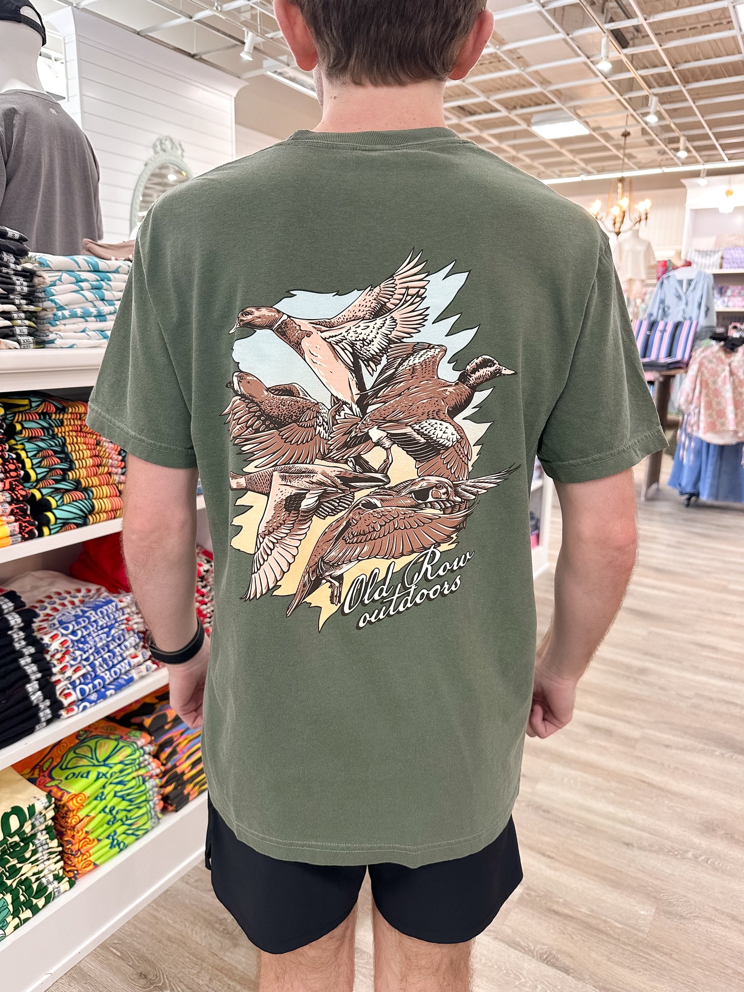 Old Row The Five Ducks S/S Pocket T-Shirt - Moss Green