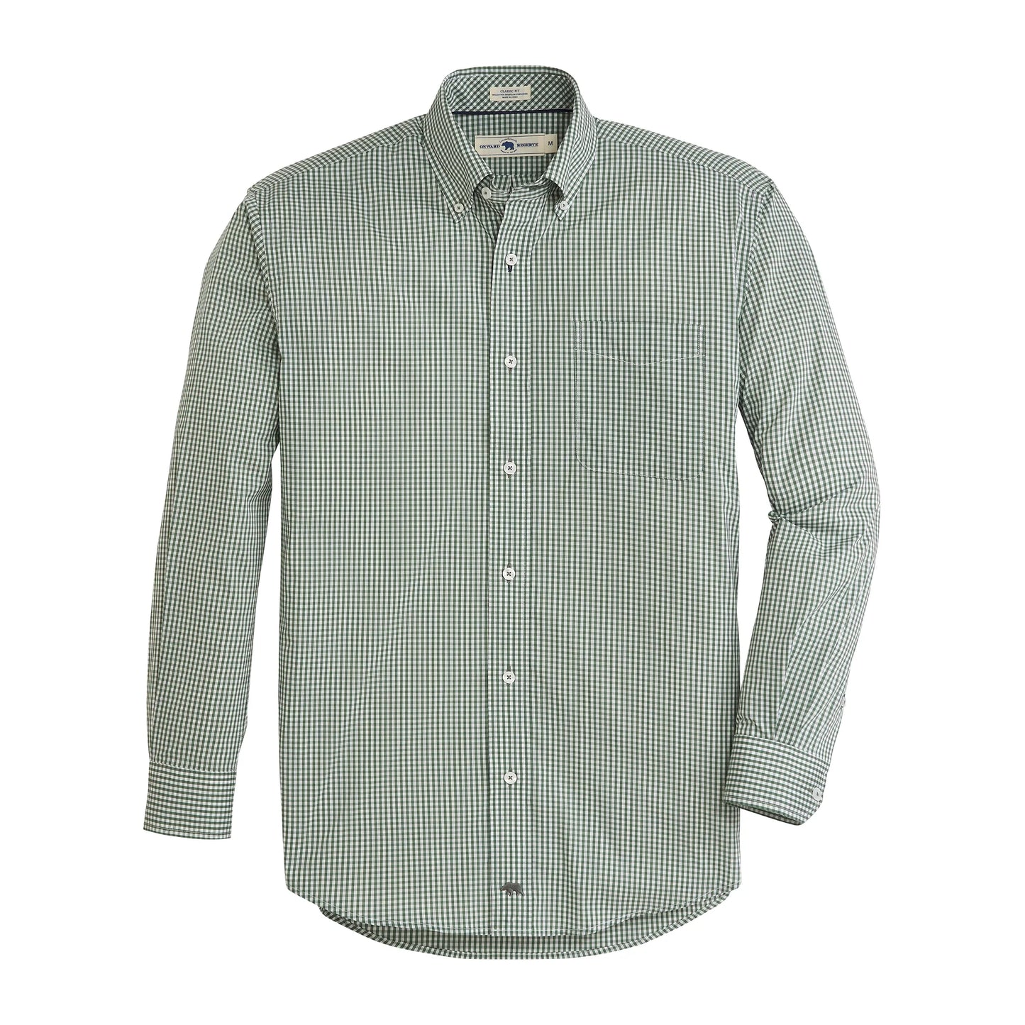 Onward Reserve Montagu Classic Fit Quad Button Down - Duck Green