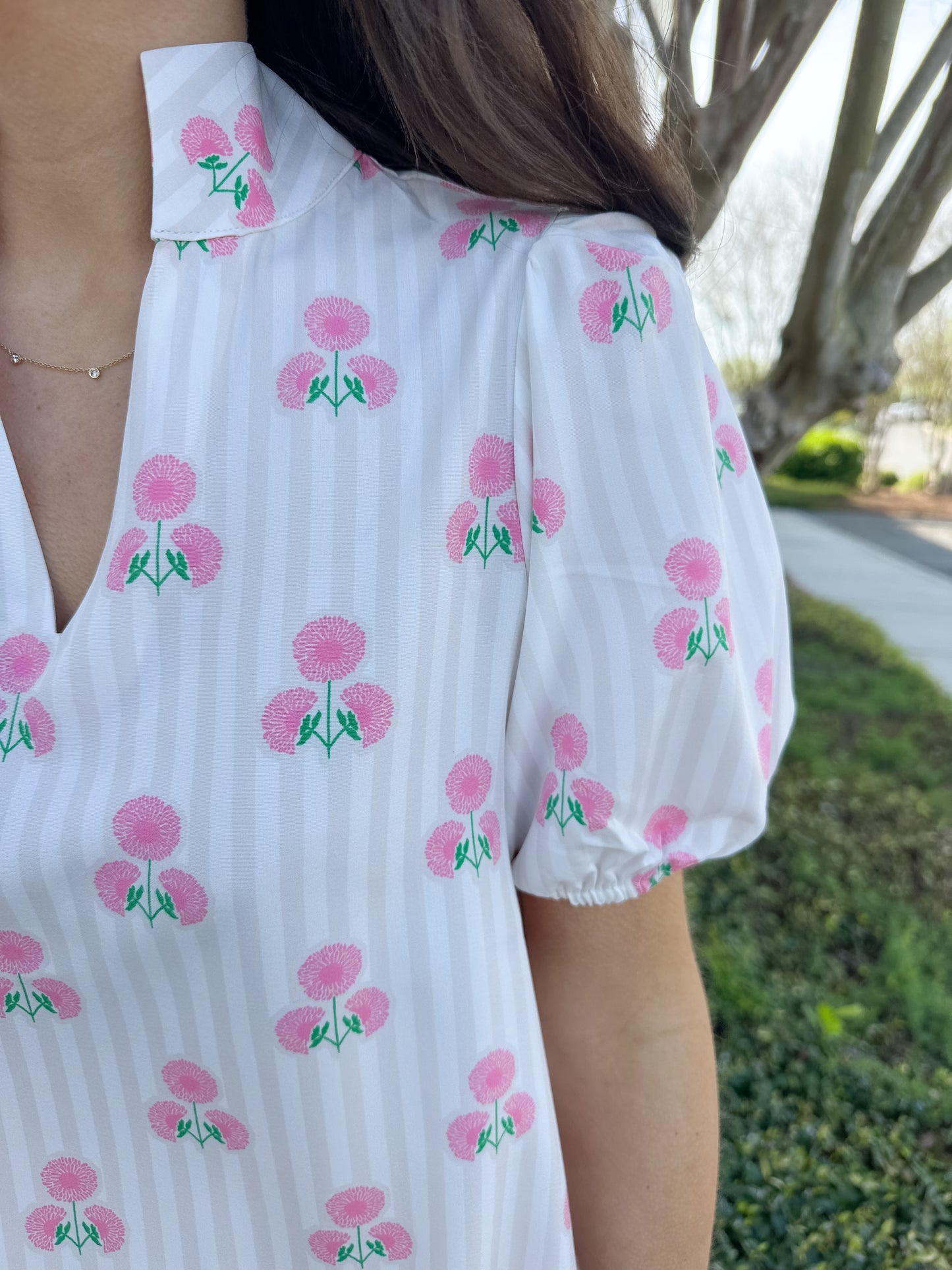 Nancy Dress - Sweetbriar Stripe Pink